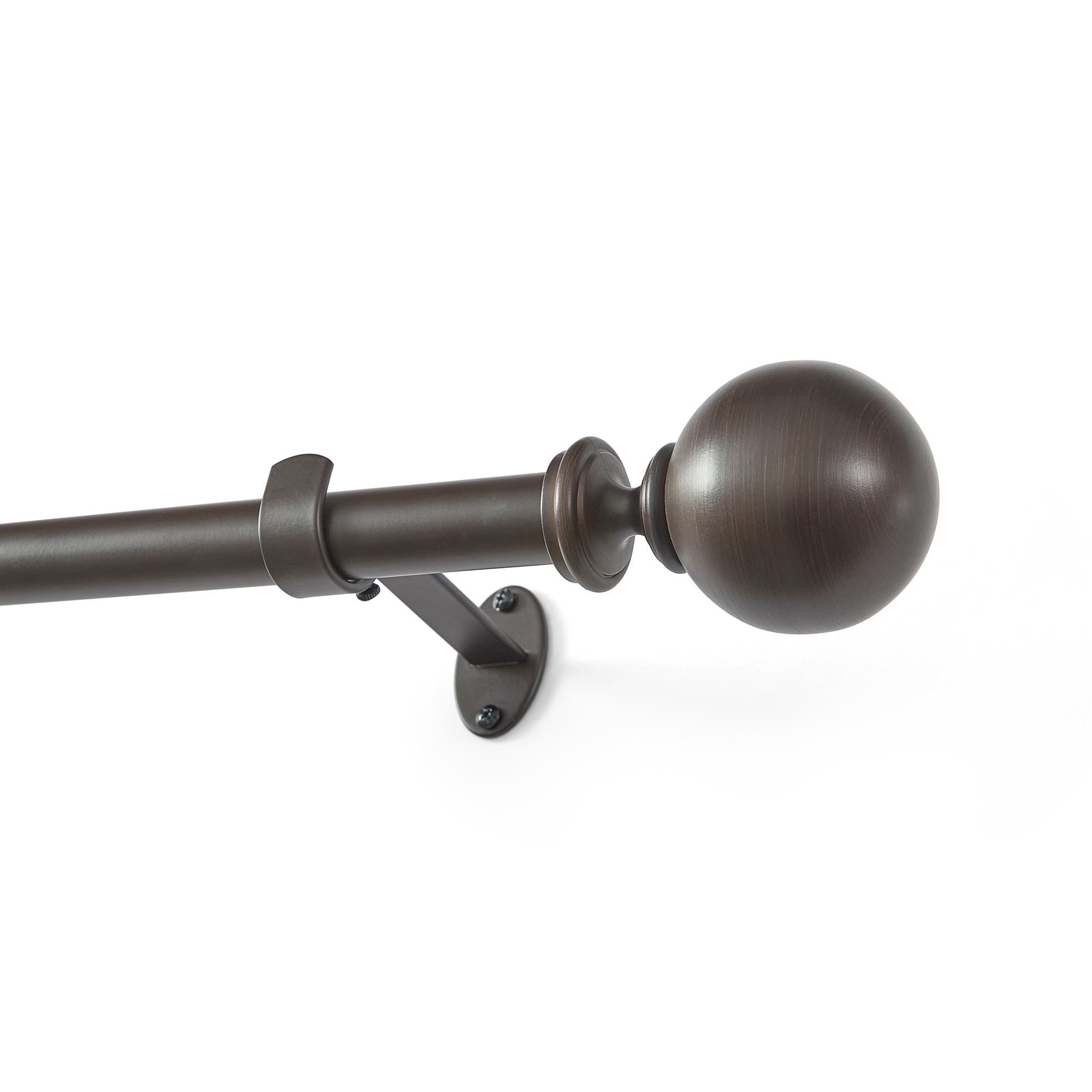 Threadmade  Cordelia Single Curtain Rod with Globe Ball Finial Antique Bronze 32 W x 78 L