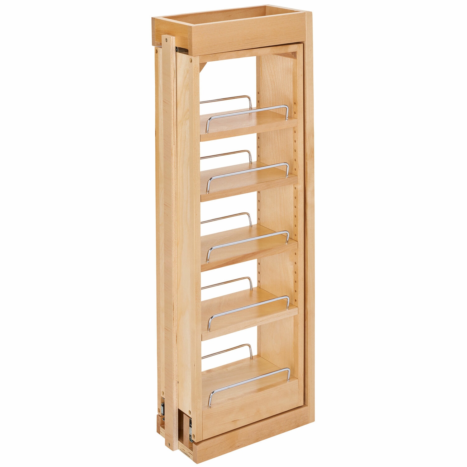 Rev-A-Shelf 299668 6-Inches W x 33-Inches H x 11.13-Inches D 5 -Tier Cabinet-mount Natural Maple Wood Pull-out Spice rack