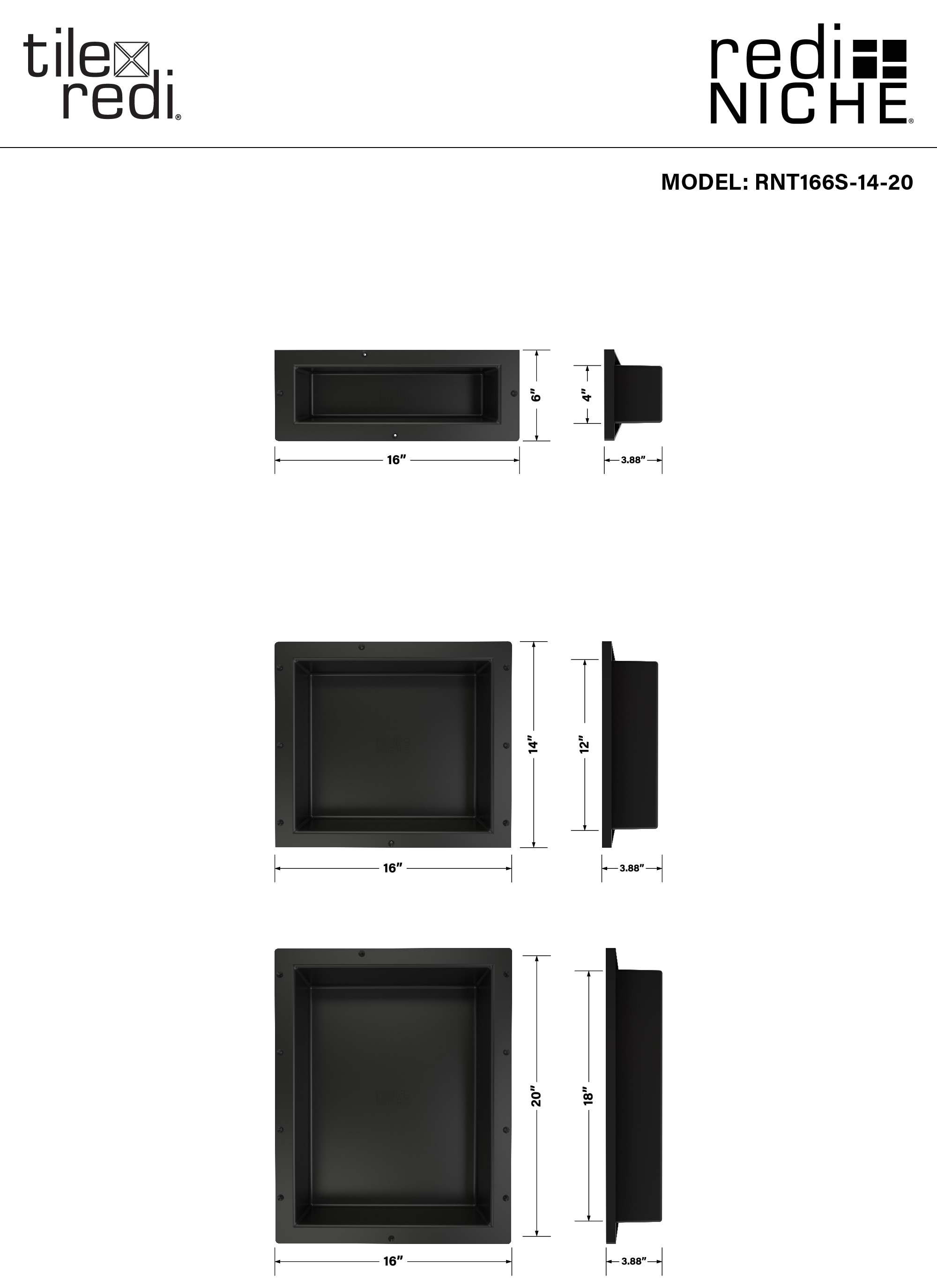 Tile Redi RNT166S-14-20 Shower-Accessories - View #3