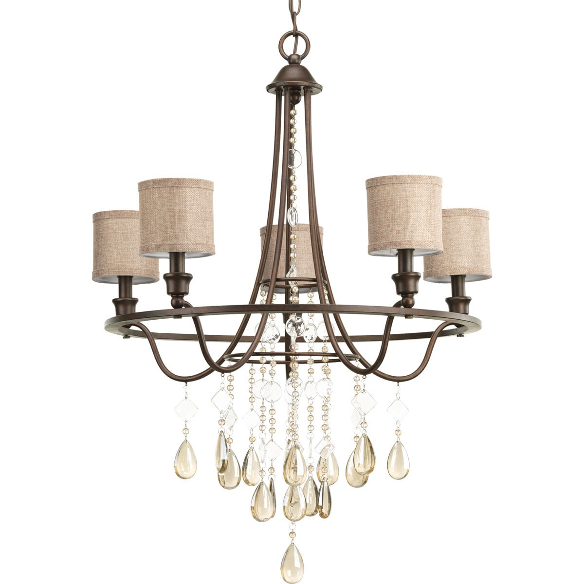 Progress Lighting P4805-72 Flourish Cognac Transitional Chandelier