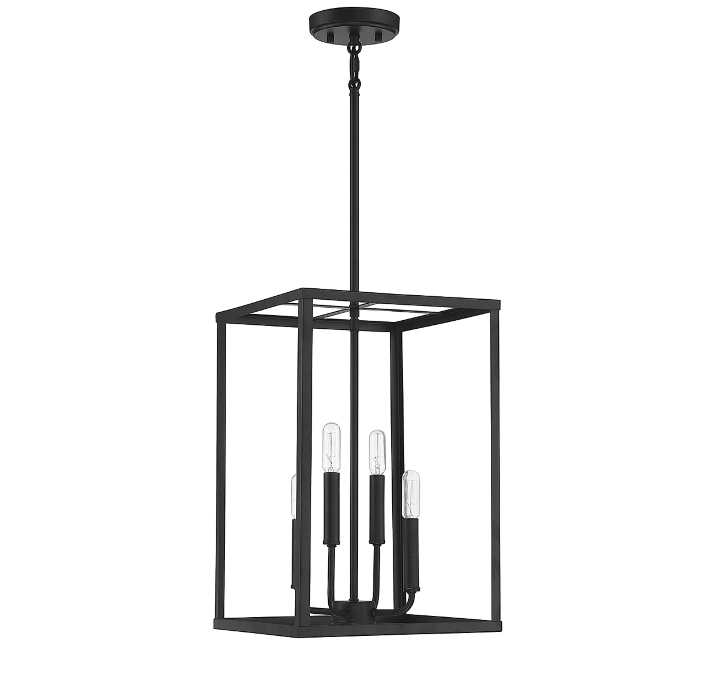 Meridian Lite Trends Meridian 4-Light Matte Black Traditional Square ...