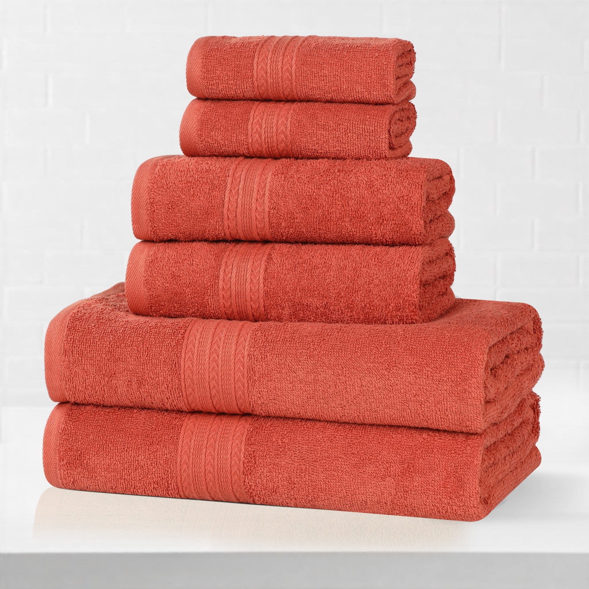 Superior Eco-Friendly Cotton 6-Piece Solid Towel Set