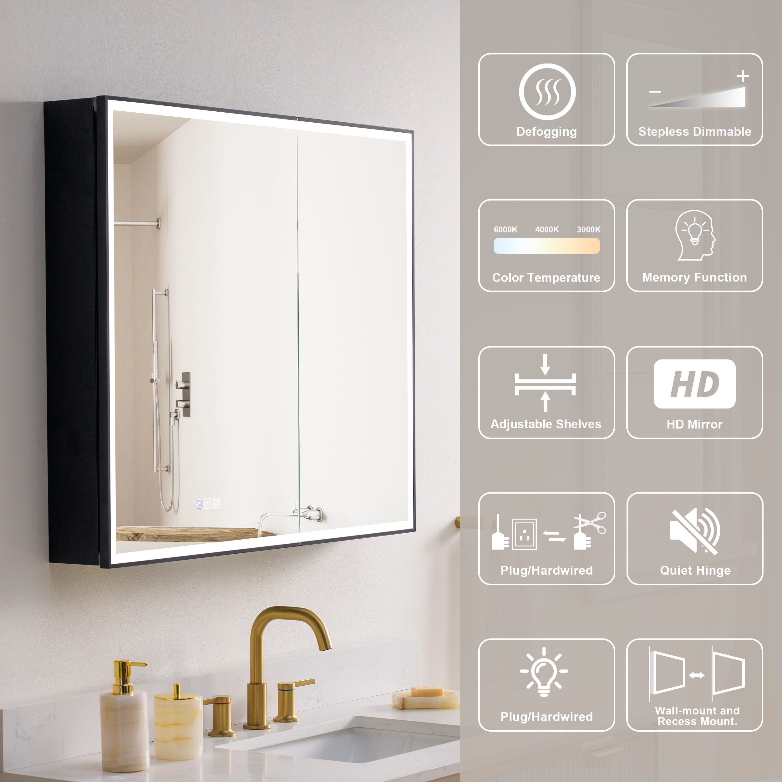 WELLFOR W12MCL3630 Bathroom-Medicine-Cabinets - View #7