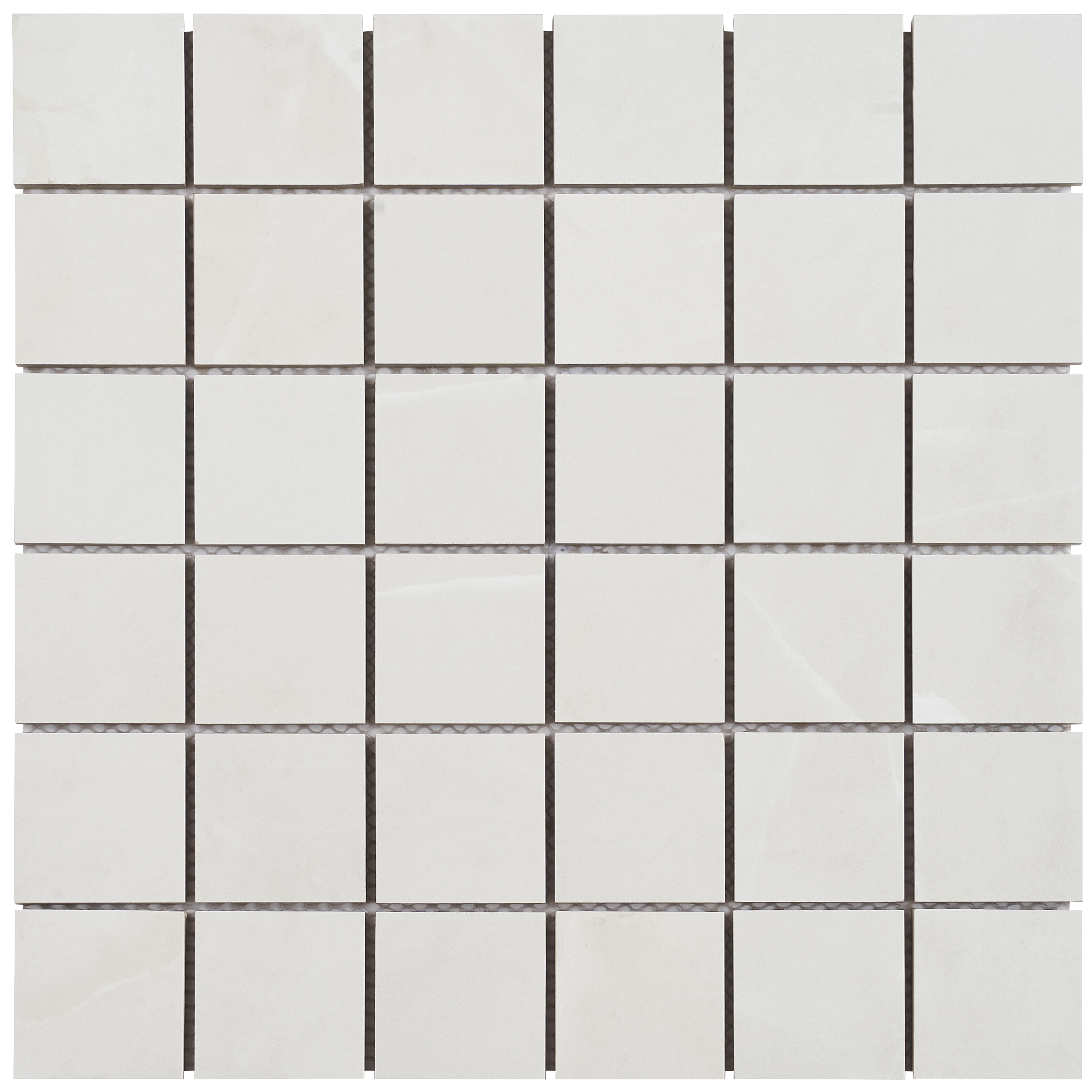 Aztec Onyx Bianco Matte Porcelain Mosaic Tile 12-in x 12-in
