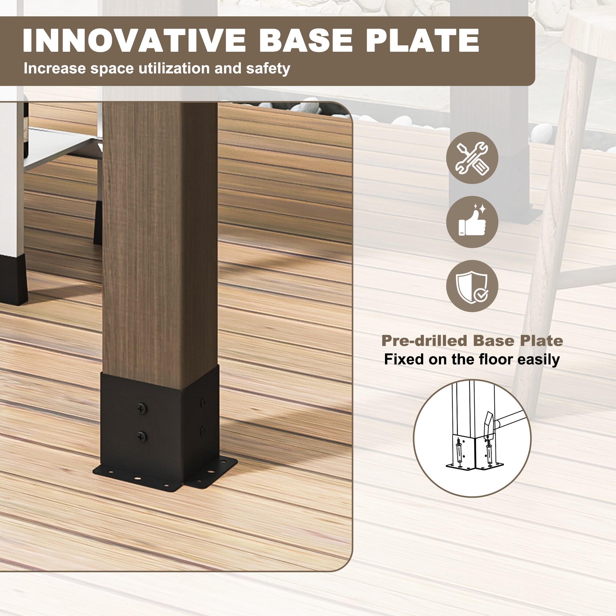 Clihome CLOD0605KTSK86 Wood-Resin-Gazebos - View #10