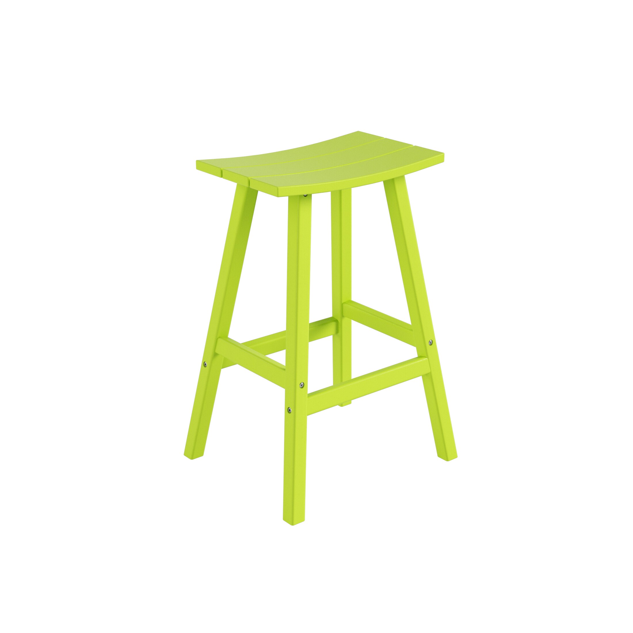 Westin Furniture OP7002-29-LM Laguna Lime HDPE Frame Stationary Bar Stool Chair with Slat Seat