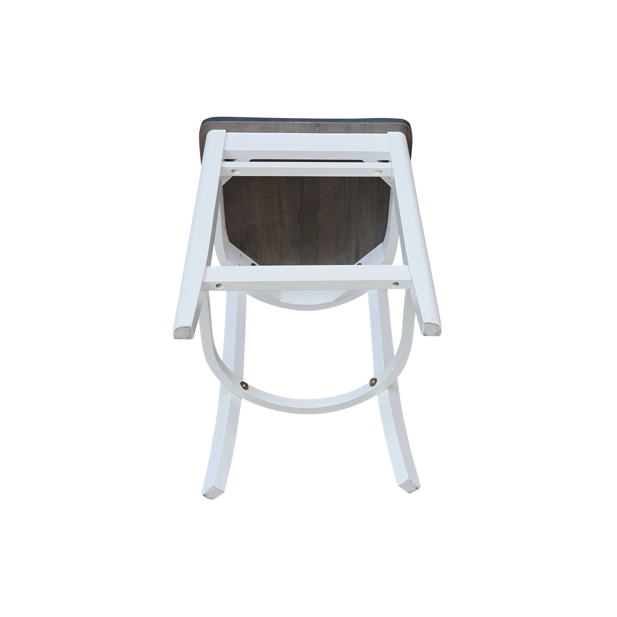 Emily 24" Solid Parawood Counterheight Stool in Hickory/Washed Coal