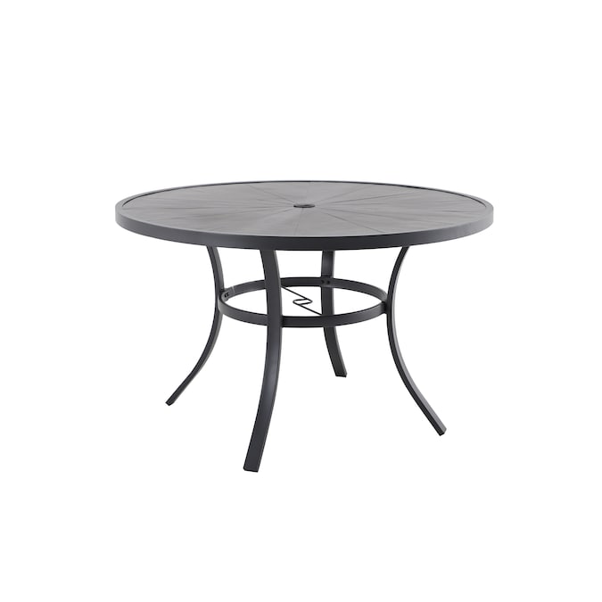 Allen Roth Aspen Grove Round Outdoor, 48 Inch Round Glass Patio Dining Table Sets