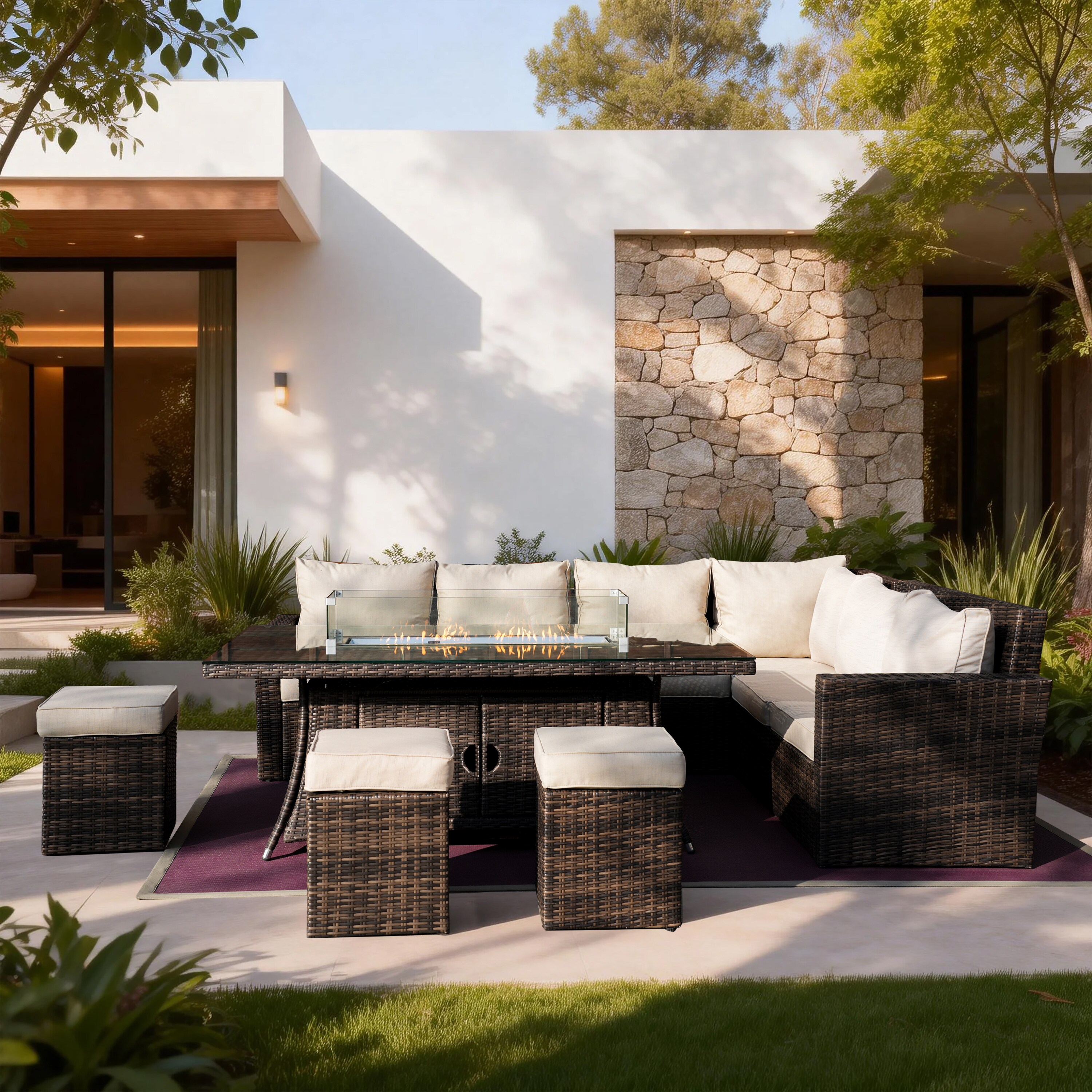 Direct Wicker DWG-N1403&06R-BR Patio-Conversation-Sets - View #2