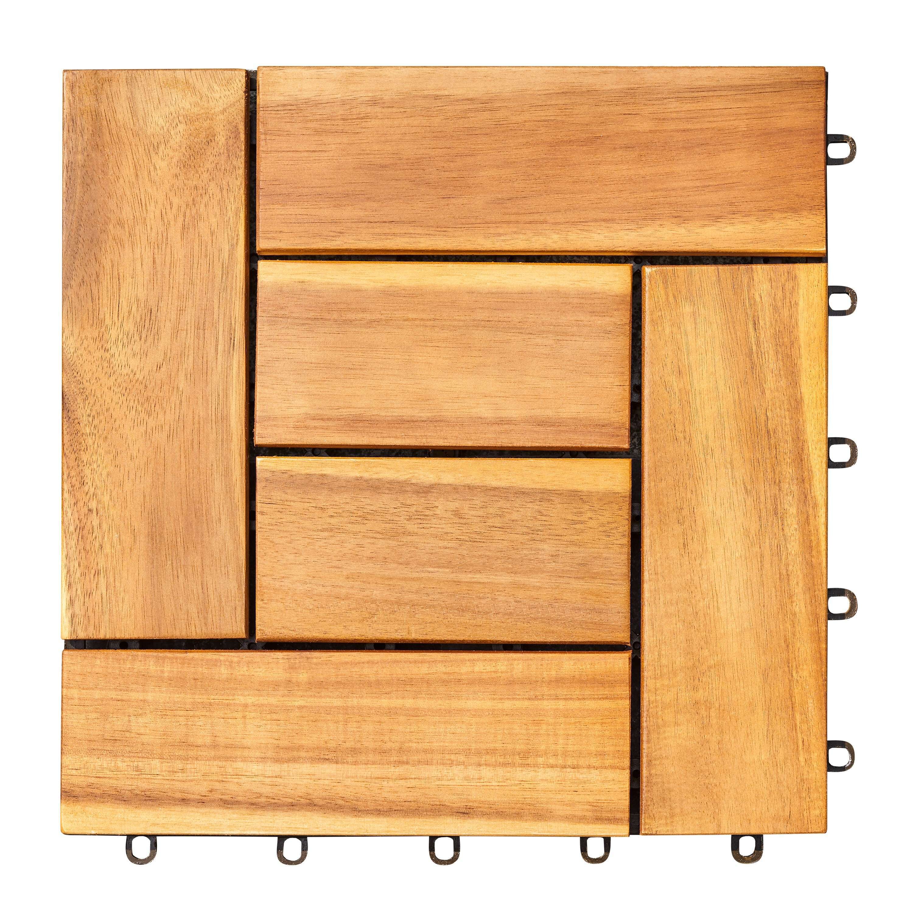 Maocao Hoom BH46842 12-in x 12-in Brown Prefinished Pressure Treated Wood Deck tile ( 20-sq ft )