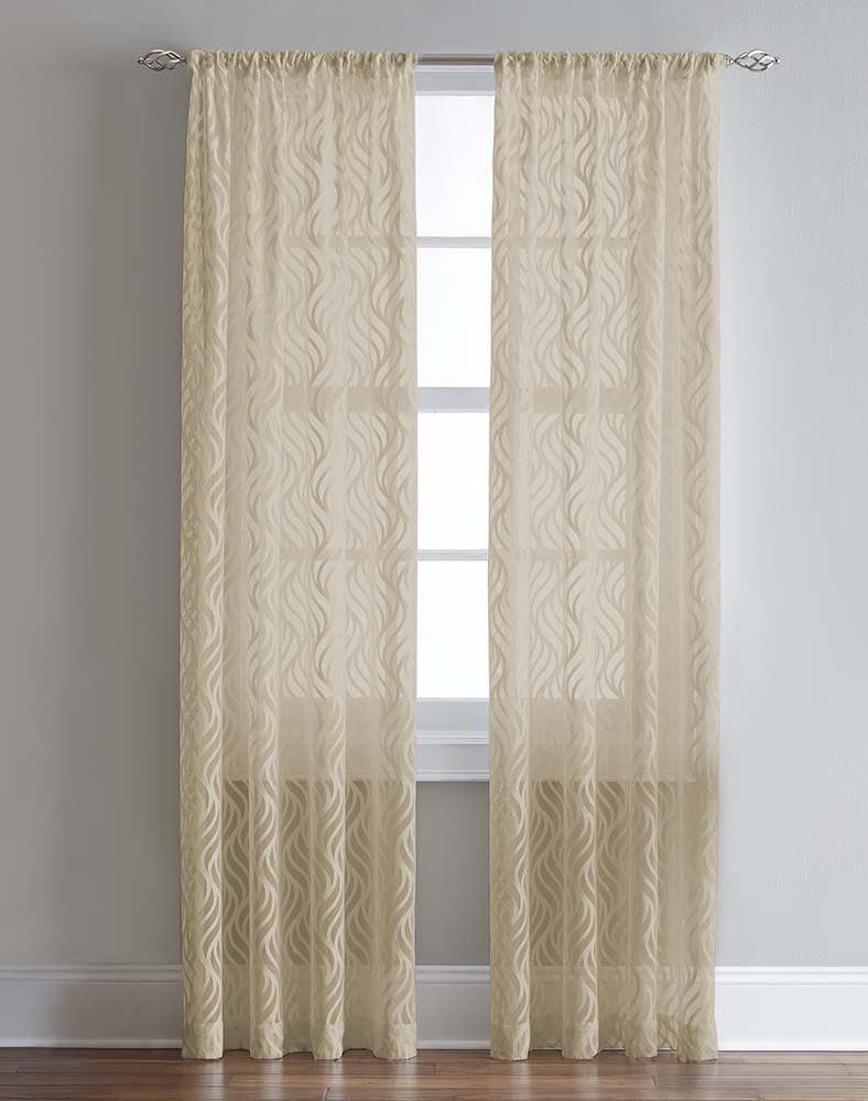 CHF 63-in Antique Polyester Sheer Rod Pocket Single Curtain Panel in ...