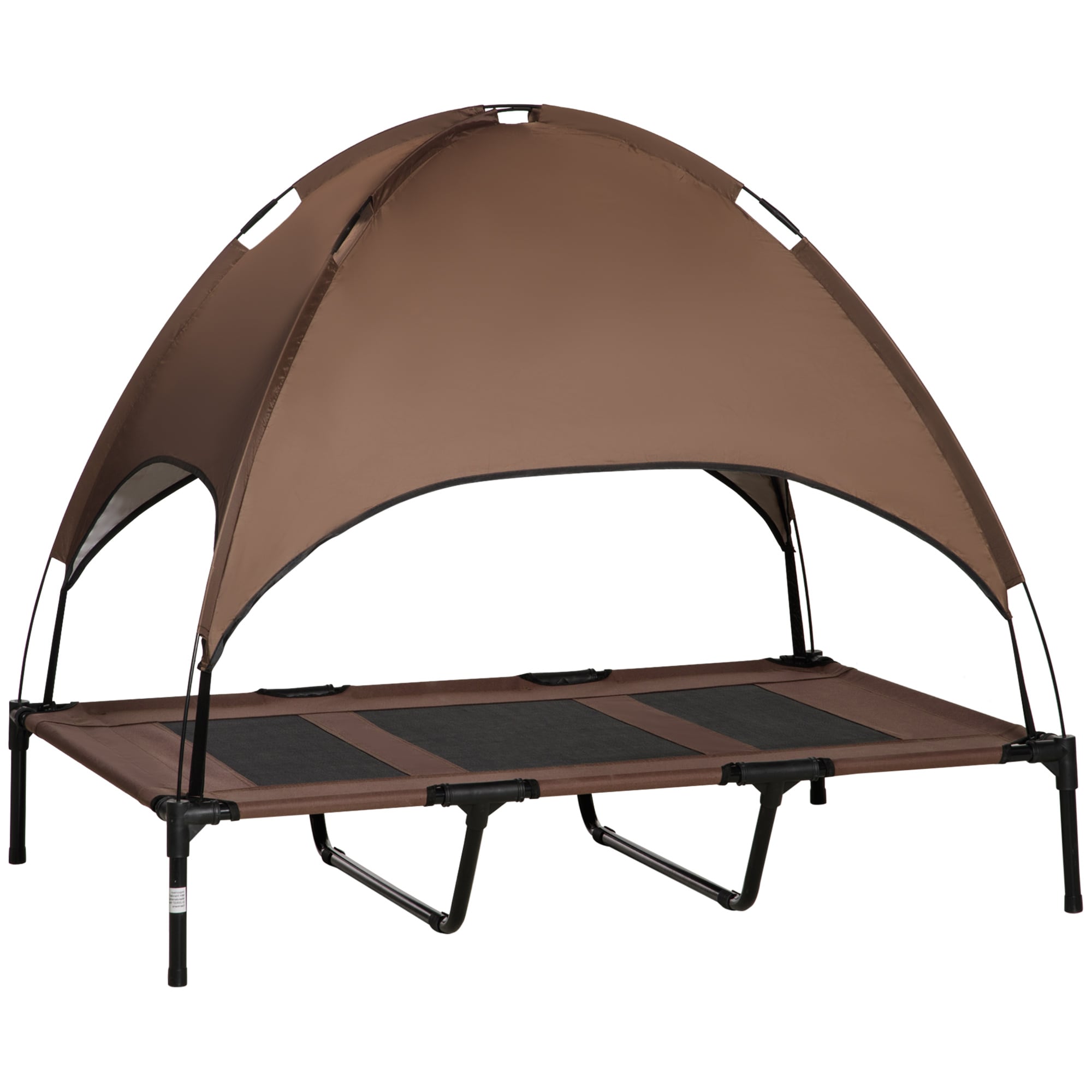 PawHut D04-060CF 48 Elevated Dog Cot UV Canopy Coffee​
