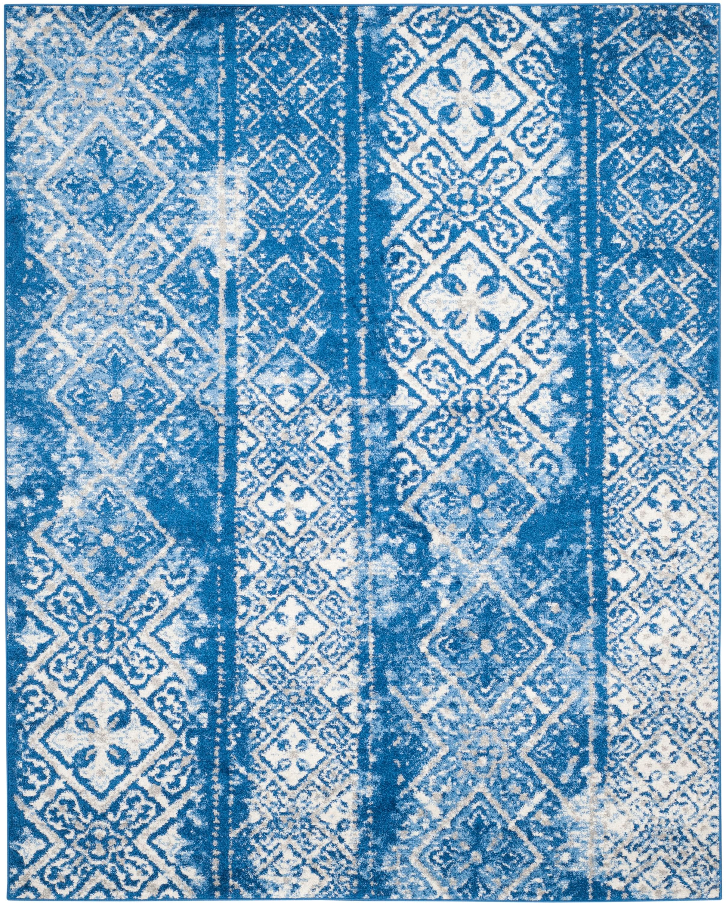 Safavieh ADR111F-9 Adirondack Winston 9 x 12 (ft) Loomed Polypropylene Silver/Blue Rectangular Indoor Abstract Moroccan Area rug