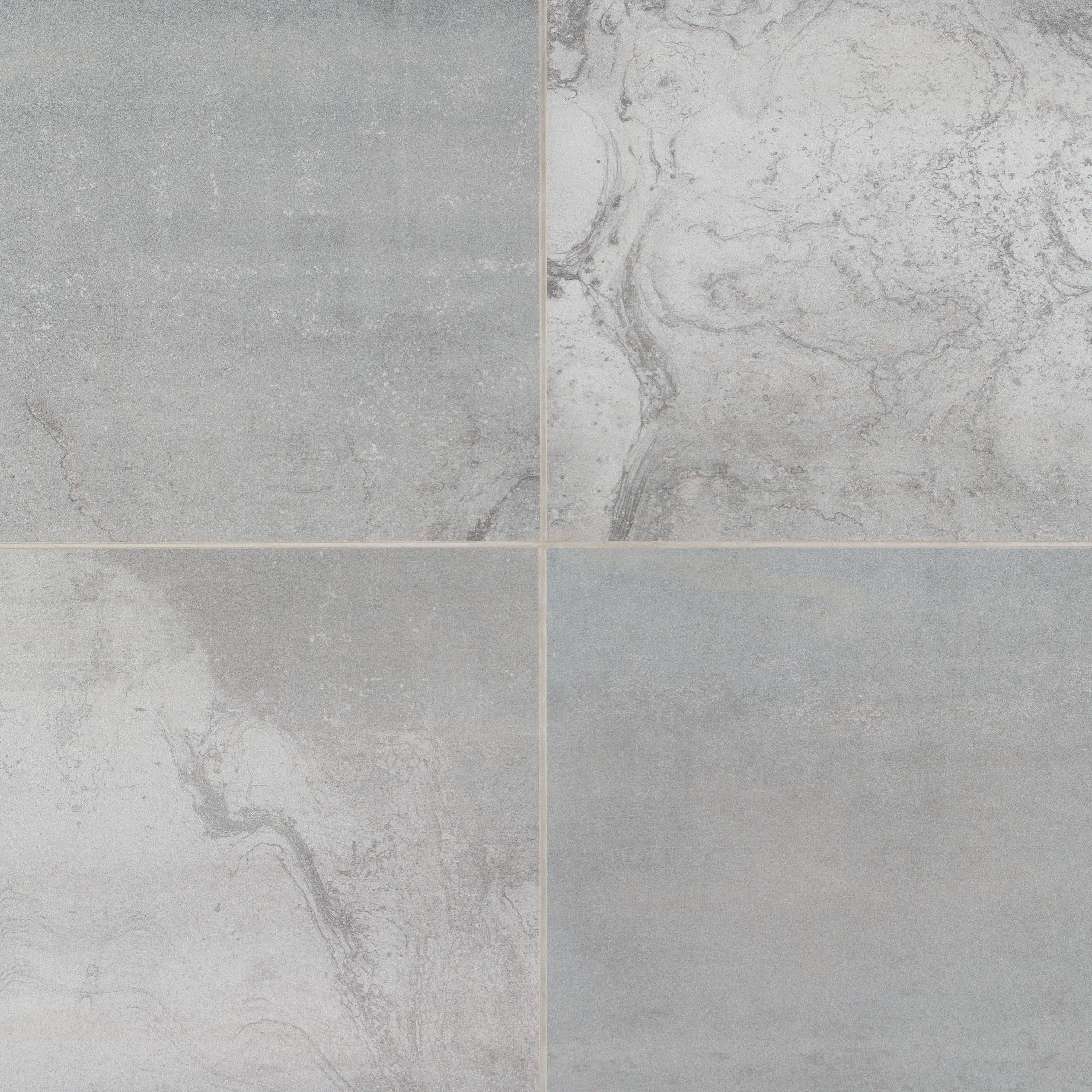 Artmore Tile EXT3RD106002 Lawrence Silver 12-in x 24-in Matte Porcelain Cement look Large format Floor and Wall Tile ( 9.68-sq ft Carton )