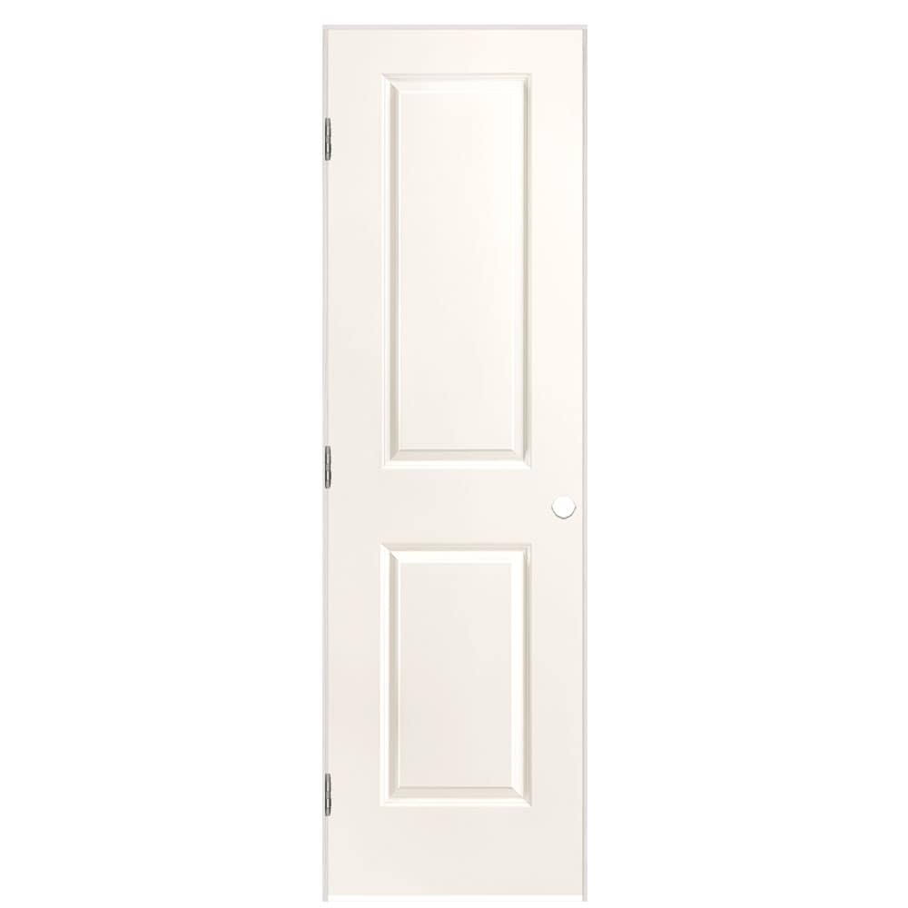 Masonite 1316038 24-in x 80-in White Solid core 2-panel square Right hand Smooth Prefinished Molded composite Flat Jamb Single Prehung Interior Door