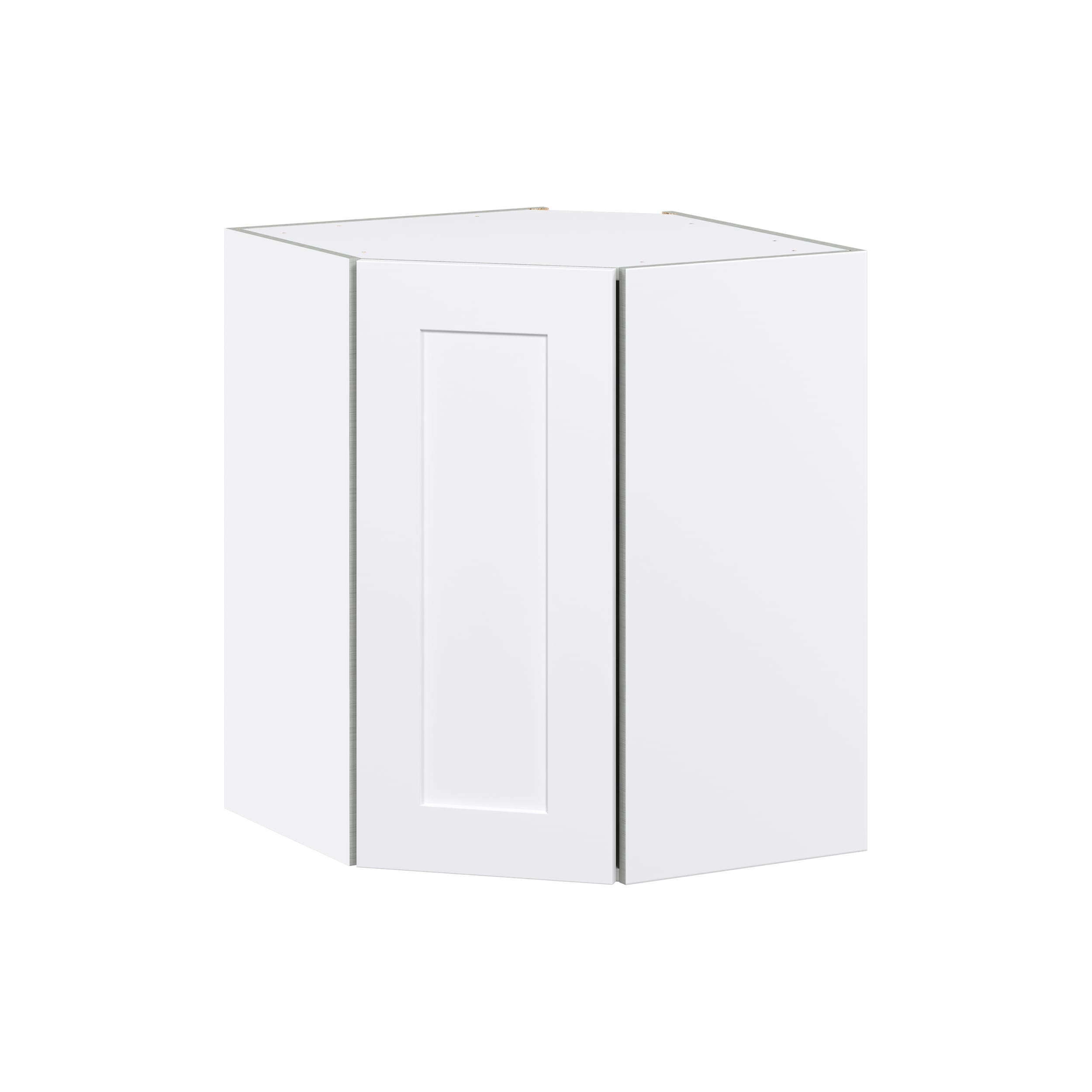 Hugo&Borg Jolie 24-in W x 30-in H x 14-in D Warm White Diagonal Corner Wall Fully Assembled Cabinet (Flat Panel Shaker Style)