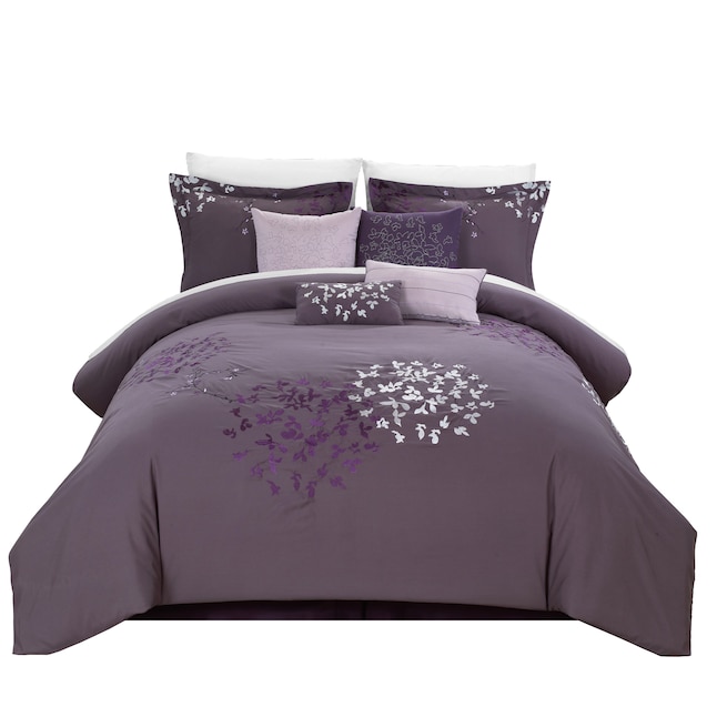 Chic Home Design Cheila 8 Piece Purple, Purple King Bed Set