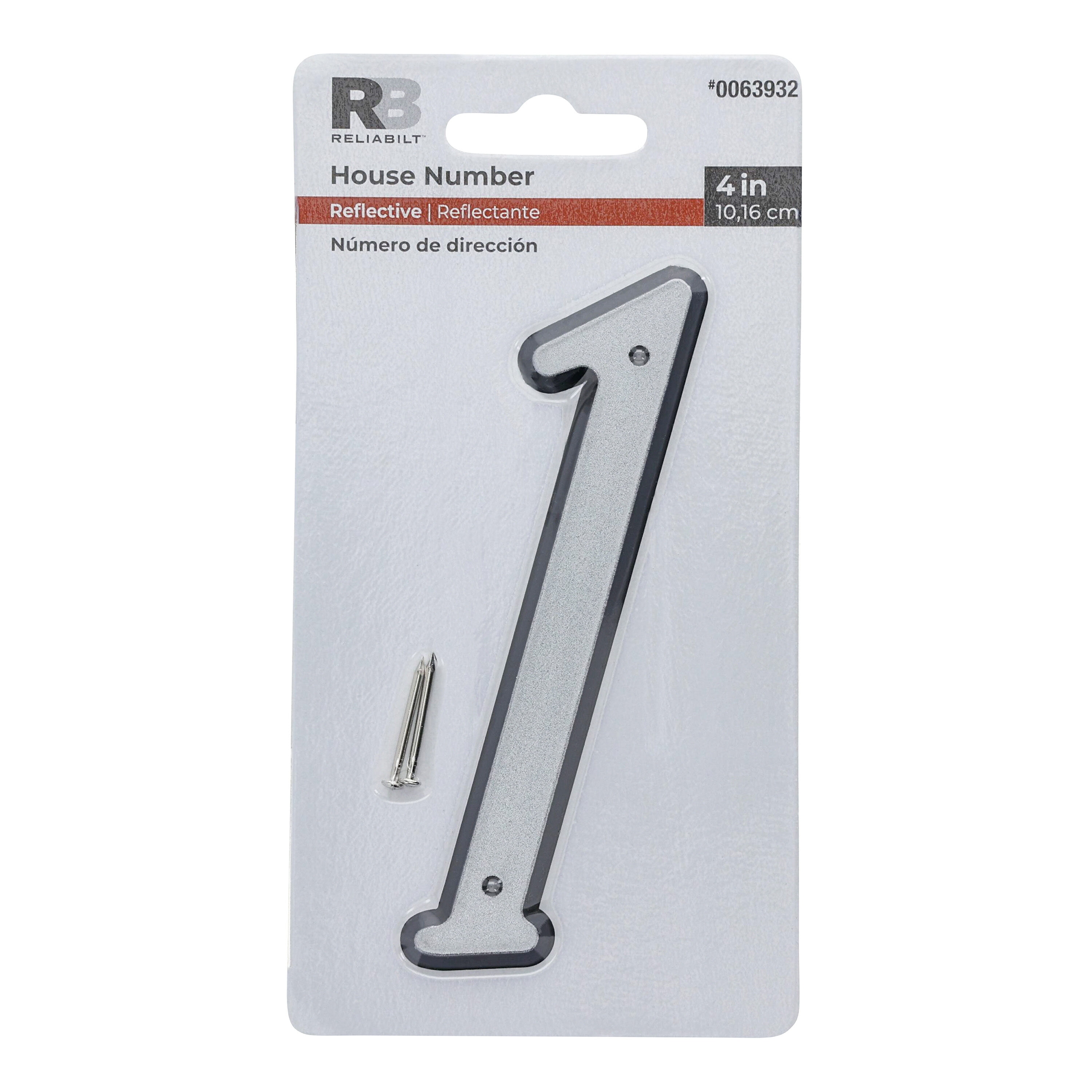 RELIABILT 847591 4-in Reflective Silver Number 1