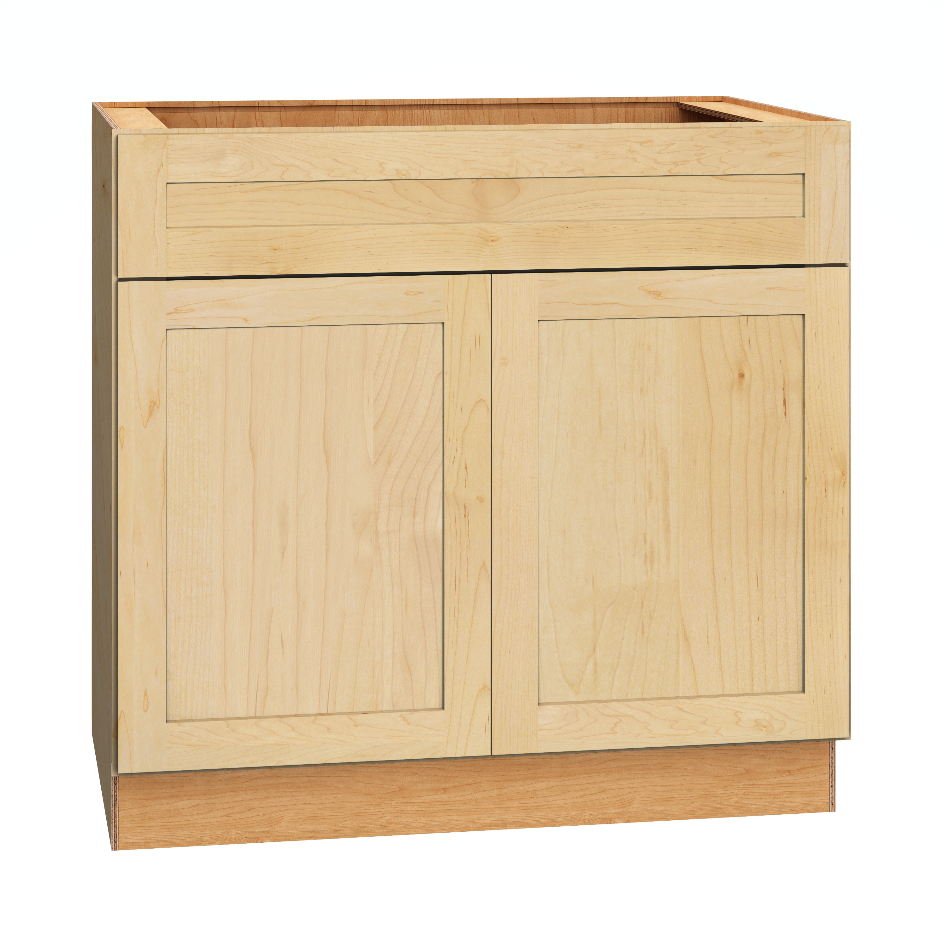 Diamond Express 62J-SB36 Jamestown 36-in W x 34.5-in H x 24-in D Natural Light Brown Sink Base Fully assembled Plywood Cabinet (Recessed Panel Shaker)