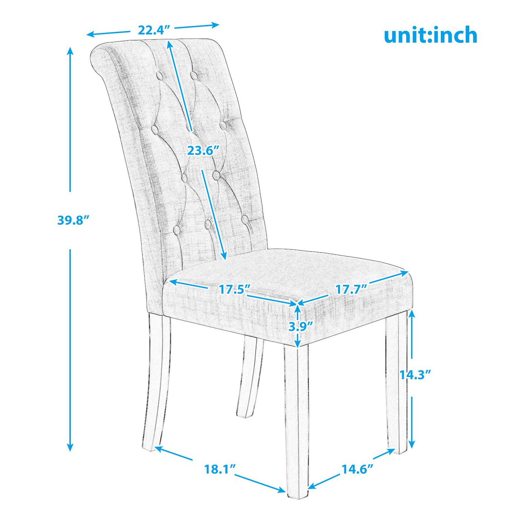 Clihome ZB-PH-011-2-GY Dining-Chairs - View #2
