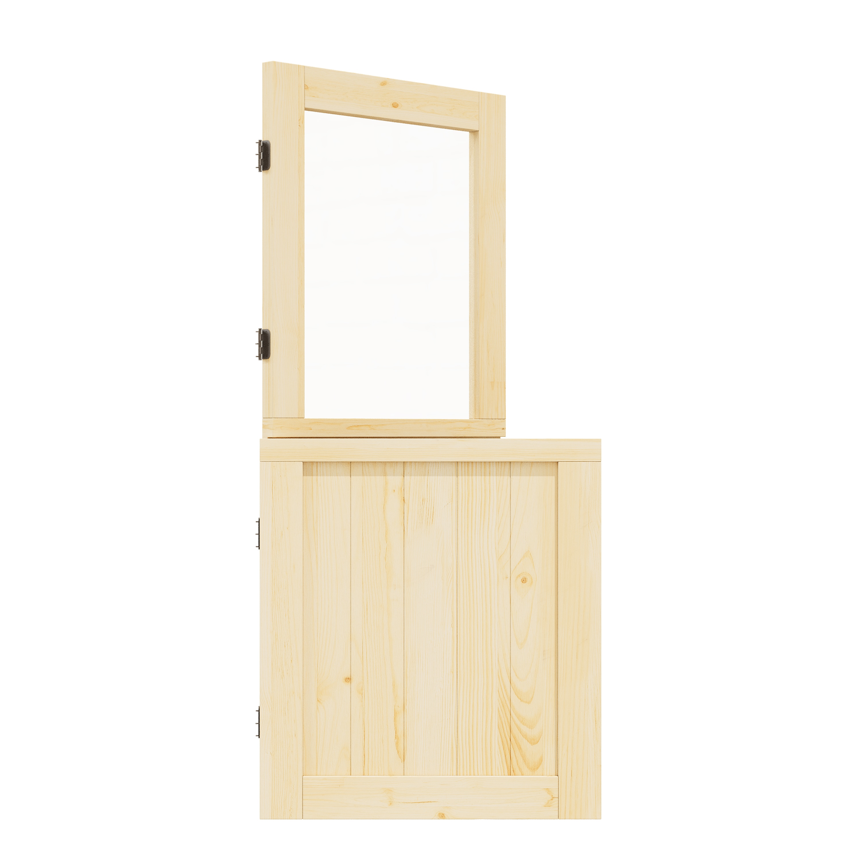JUJUBON EX-DUDD1L-BLXB-36 Front door 36-in x 80-in x Wood Half lite Universal reversible pine Unfinished Slab Dutch Front Door Solid core