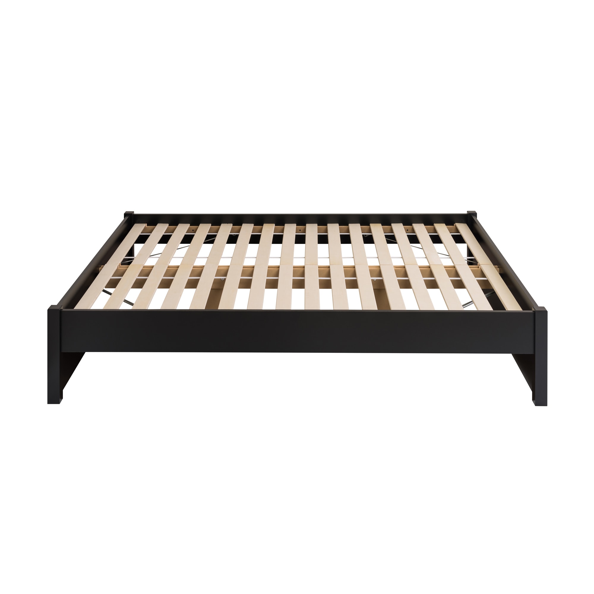 Deep Black Queen Platform Bed with Storage Drawers