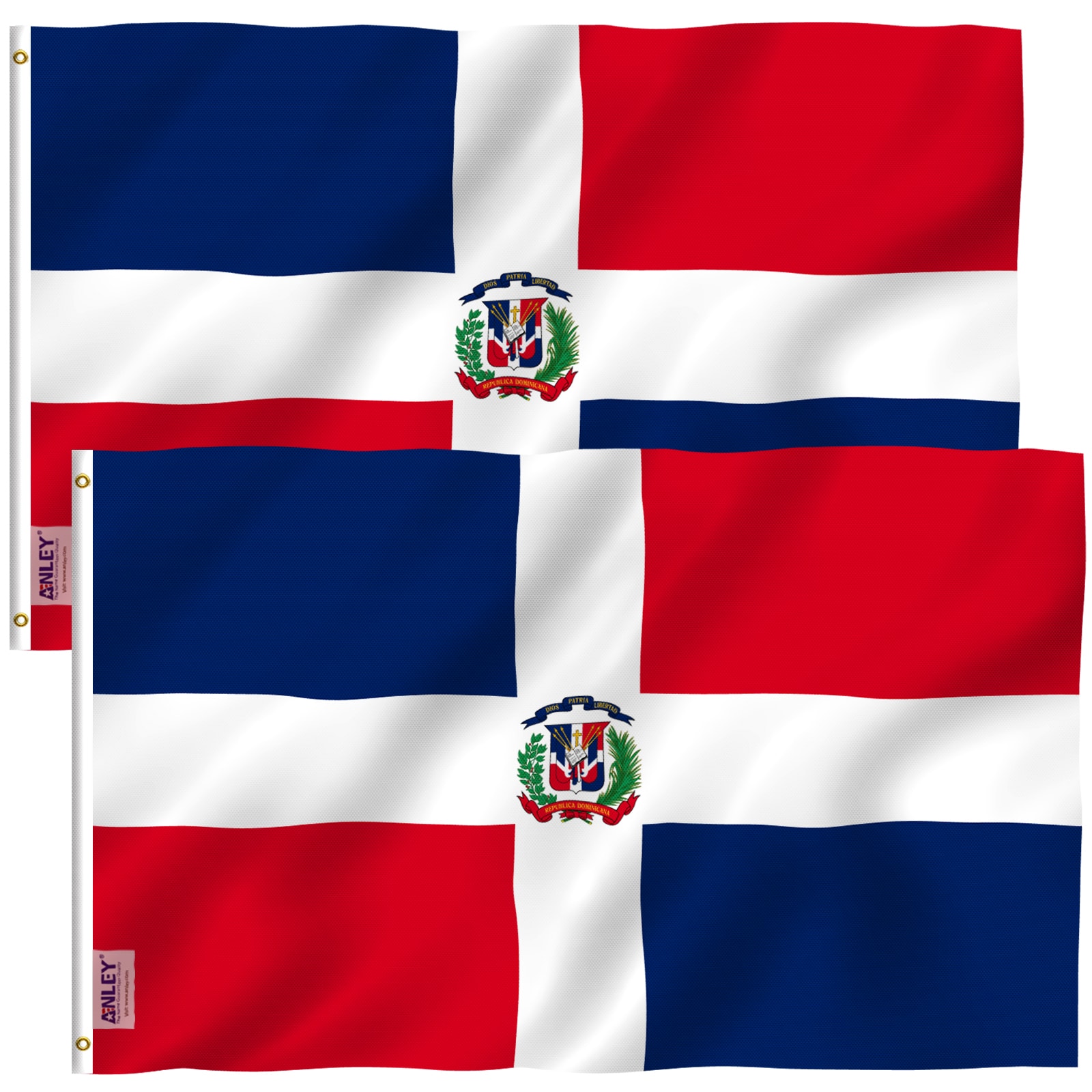 Anley Dominican Republic Flag 2-Pack 5-ft W x 3-ft H International Flag in  the Decorative Banners & Flags department at