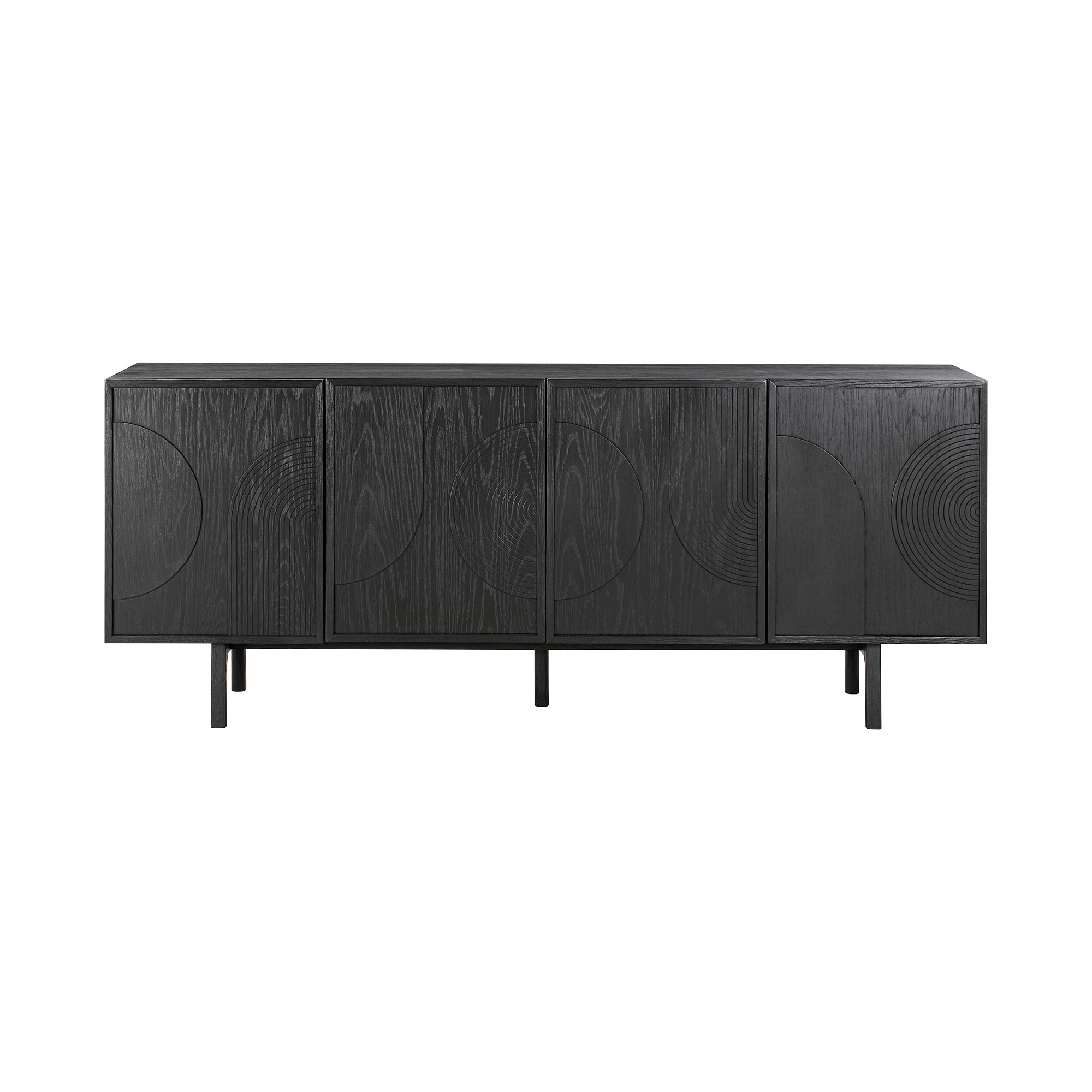 Armen Living LCHNBUBLK Transitional Black Brushed Oak Sideboard