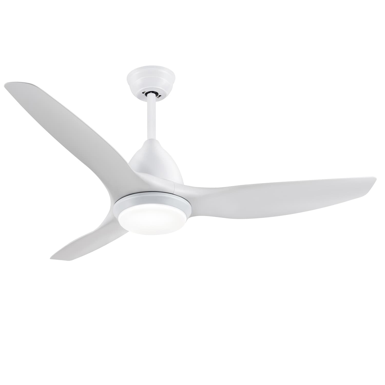 WALSPORT TCLLF0002 52-Inches White with Antique Blades Color-Changing Indoor Downrod mount Pendant Ceiling Fan With Light and Remote ( 3 -Blade)