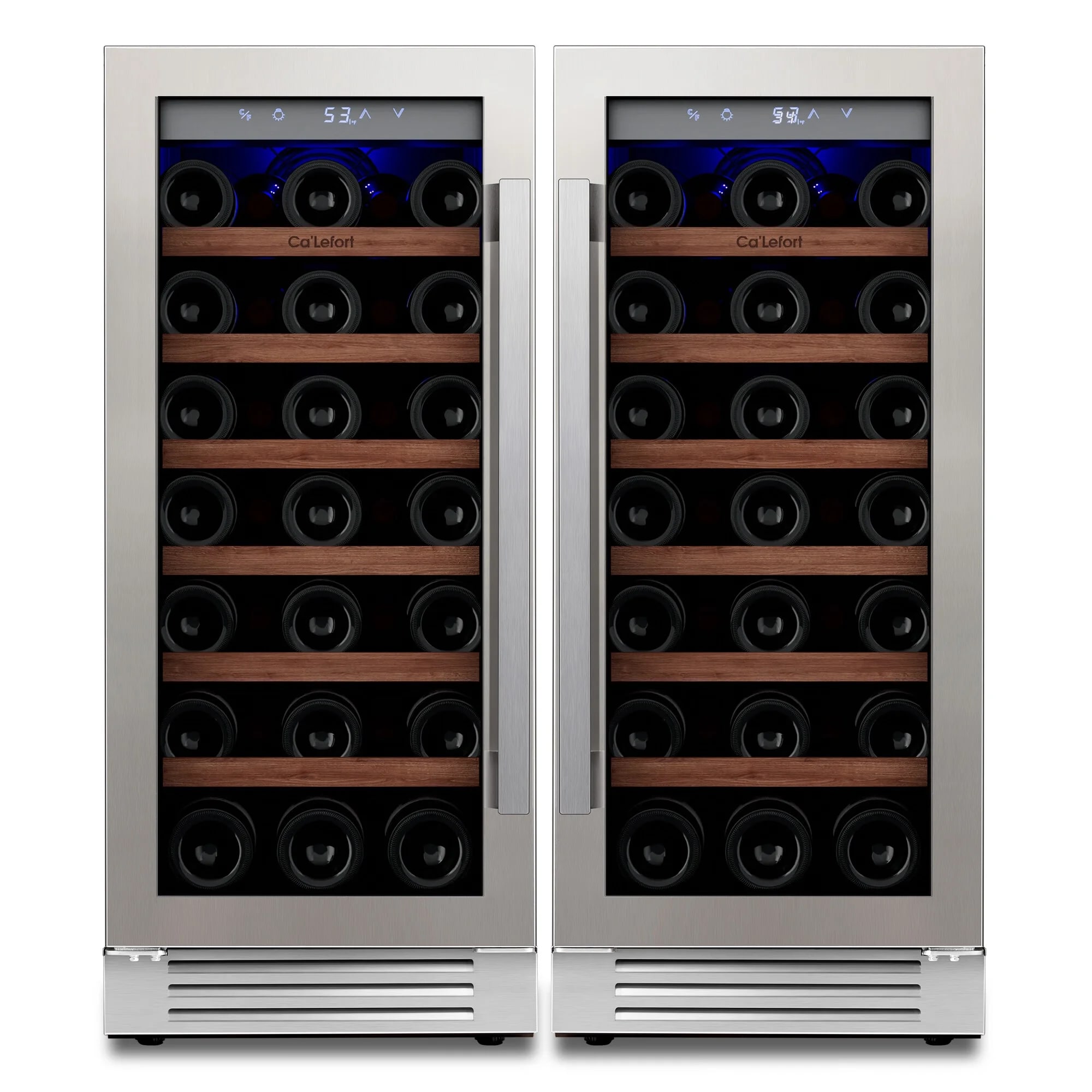 Ca'Lefort CLF-WS15WS15-LS 30-in W 66 -Bottles Stainless Steel Dual Zone Cooling Built-in/Freestanding Indoor Wine Cooler