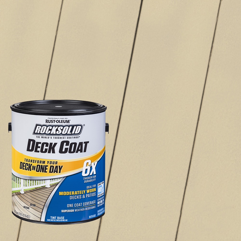 Rust-Oleum 319614T RockSolid 6X Deck Coat Pre-Tinted Beach Solid Exterior Wood Stain and Sealer in One ( 1-gallon )