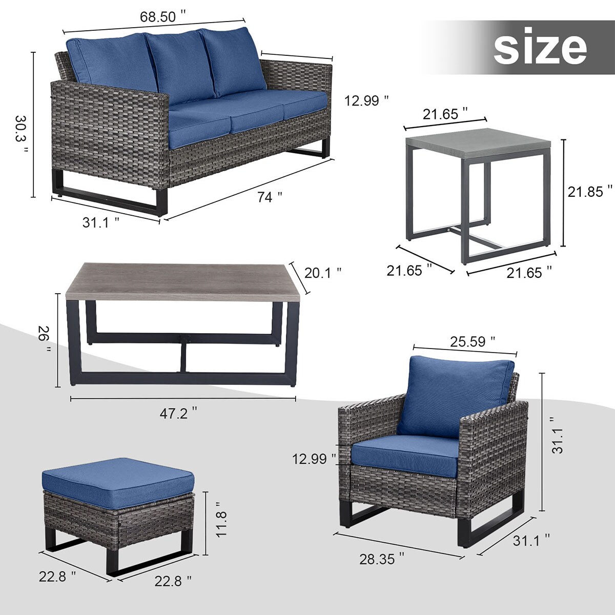 Rilyson FS062063X2065070-1 Patio-Conversation-Sets - View #8
