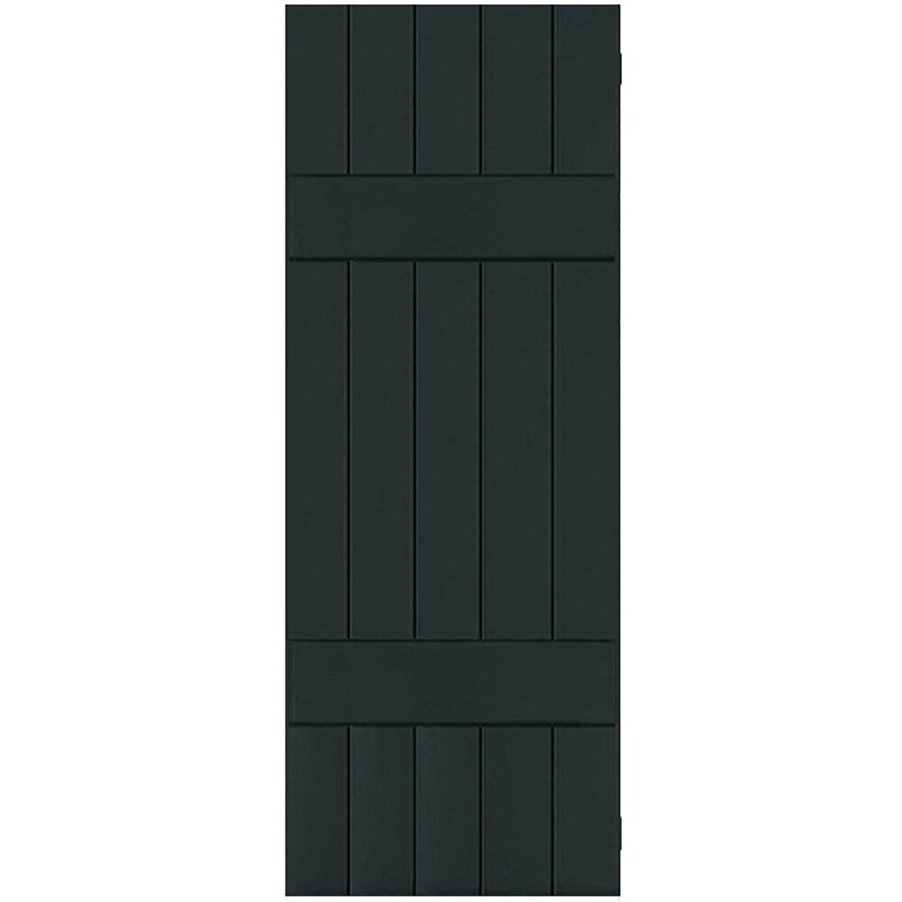 Ekena Millwork RWB18X038DGW 18-in W x 38-in H Black Forest Green Paintable/Stainable Board and batten Wood Exterior Shutters ( 2 -Pack )
