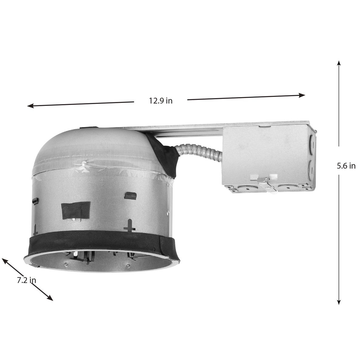 6" Gray Steel Shallow Remodel Recessed Housing