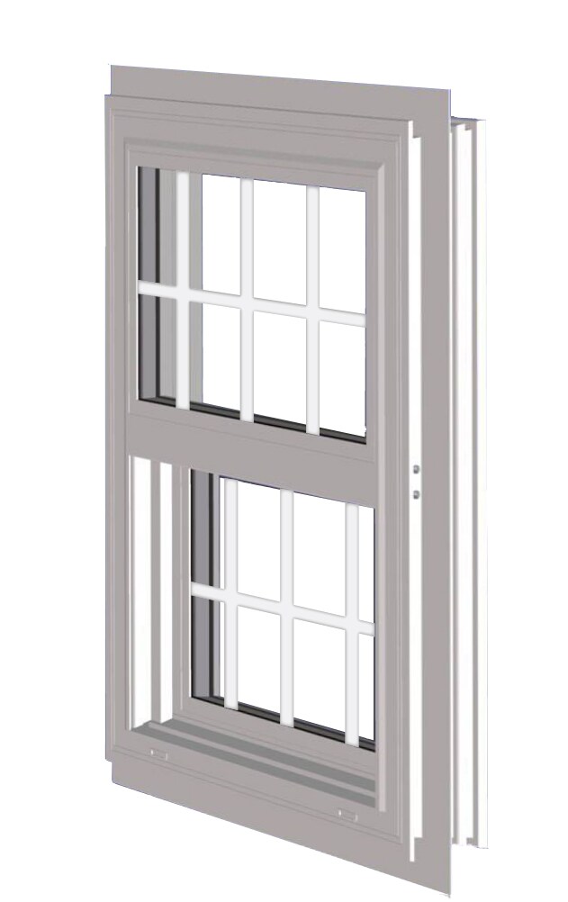 West Palm 10000-33 10000 Series Replacement White Vinyl Single Hung Window with Grids Half Screen Included