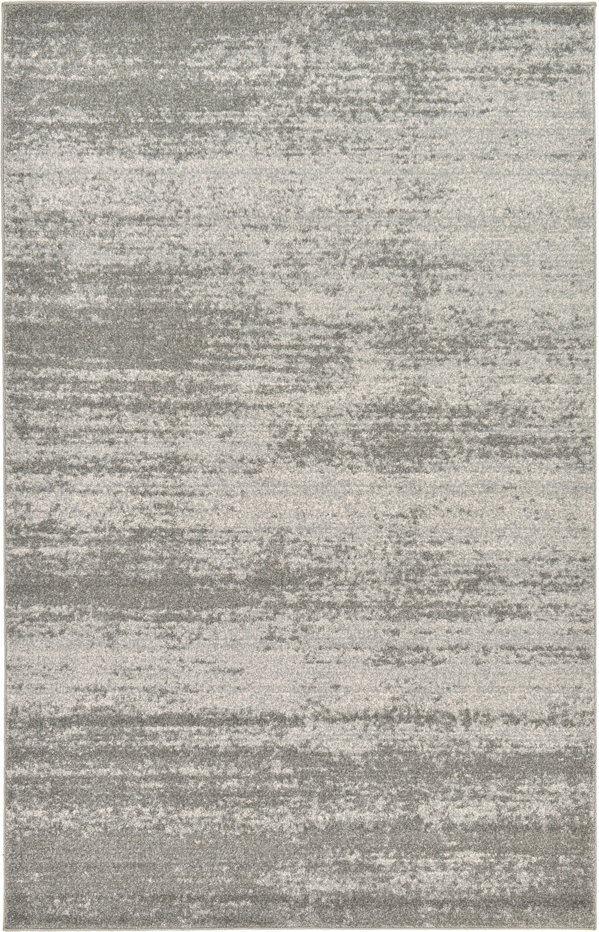 Gray Rectangular Tufted Synthetic Easy-Care Area Rug - 5' x 8'