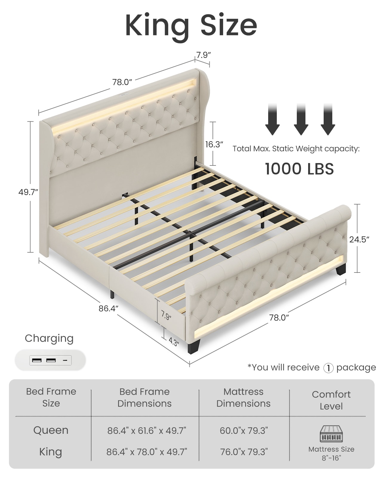 Belffin E08-A02030H Bed-Risers - View #2