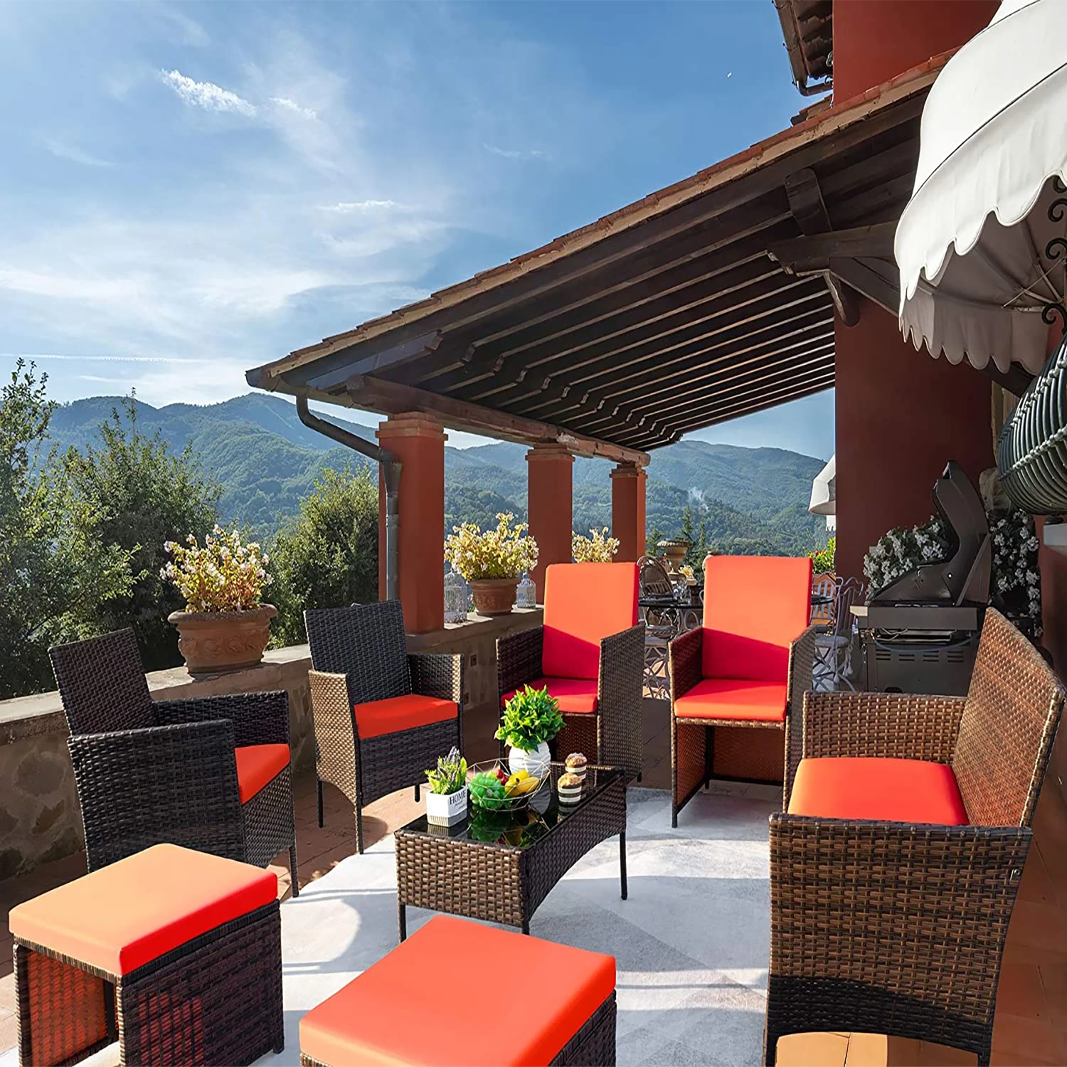 Vineego LS-LCRF2C2F-RD834M18 Patio-Conversation-Sets - View #2