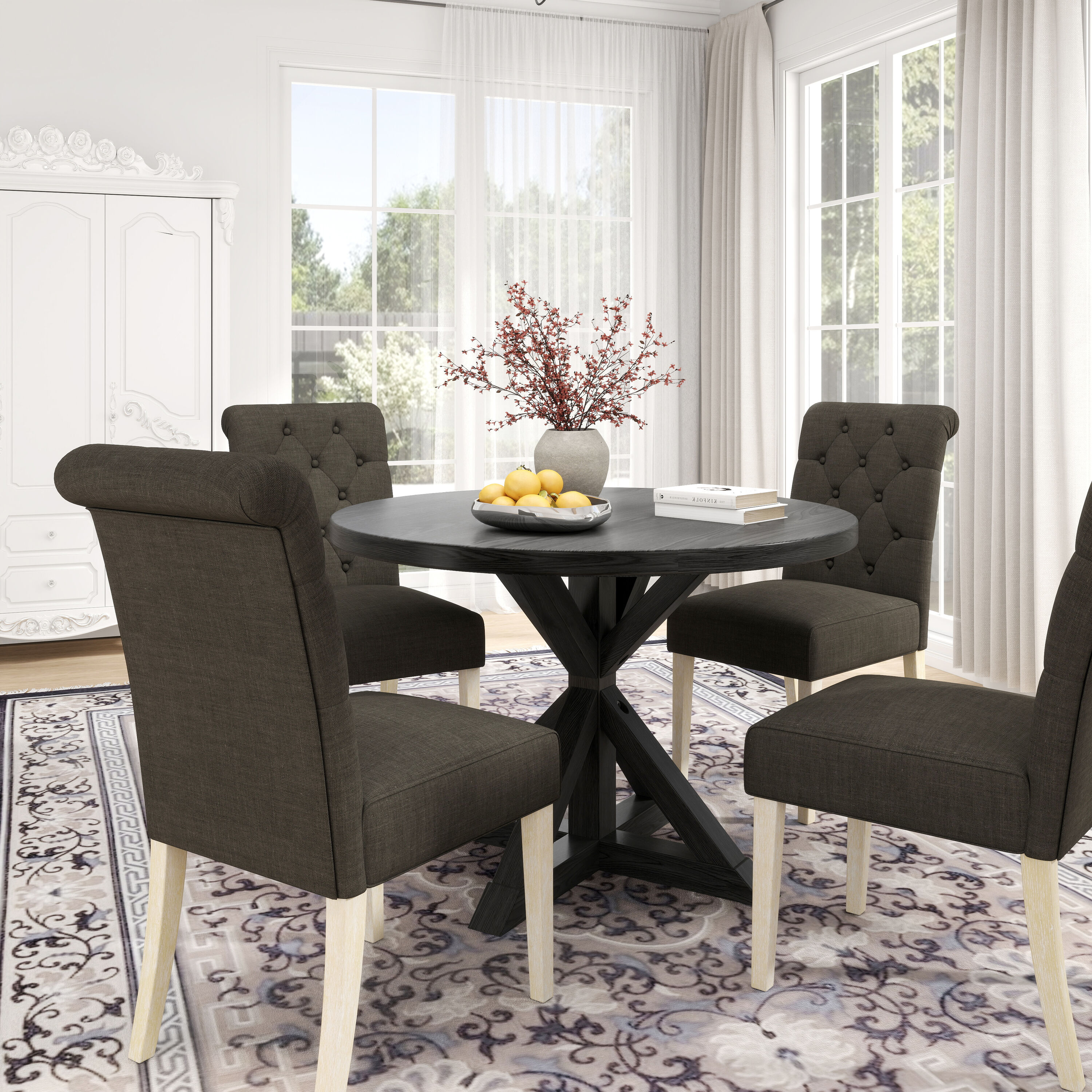 Clihome CL-RT3-BWHBG703BK Dining-Sets - View #3
