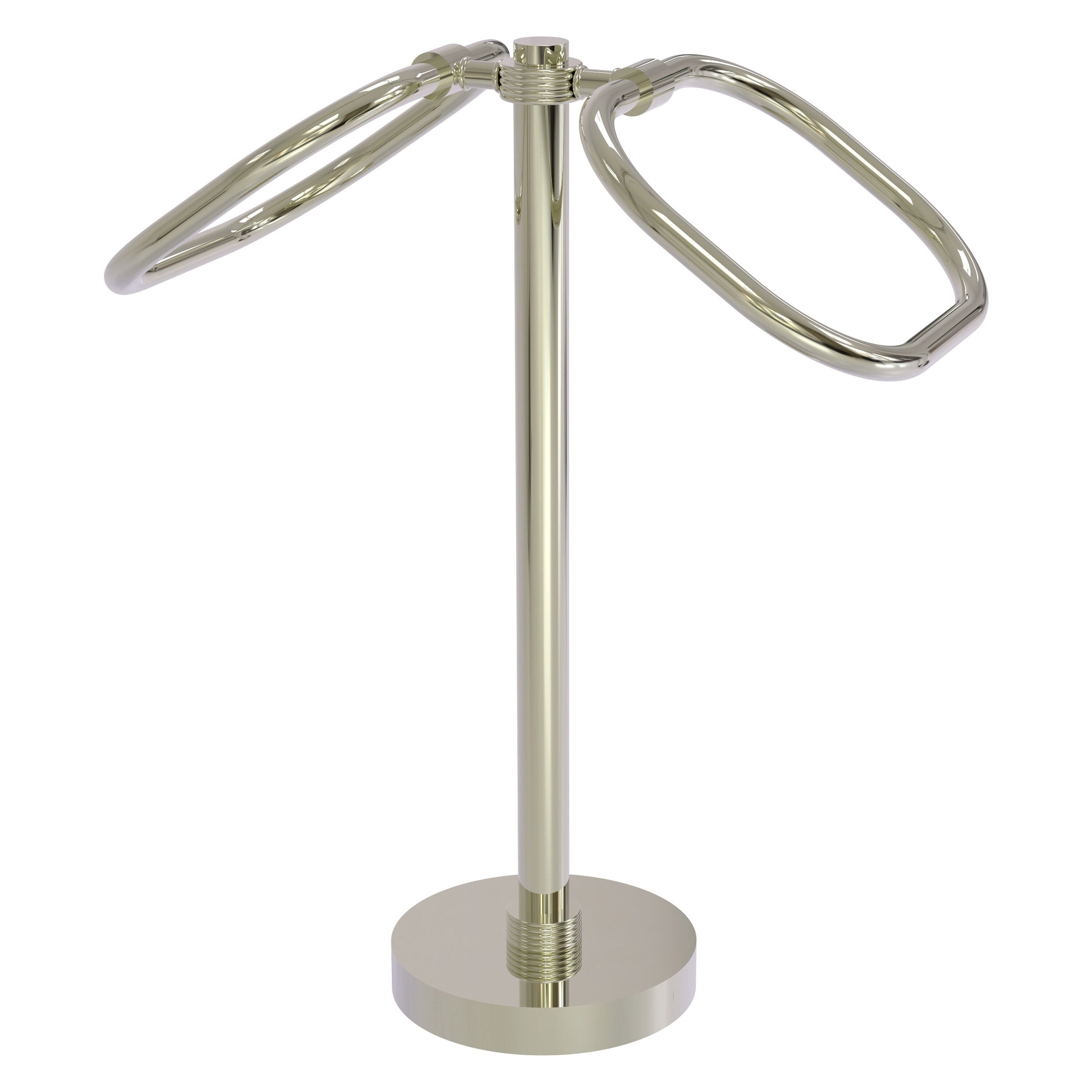 Allied Brass TB-20G-PNI Polished Nickel Freestanding countertop Double Towel Ring