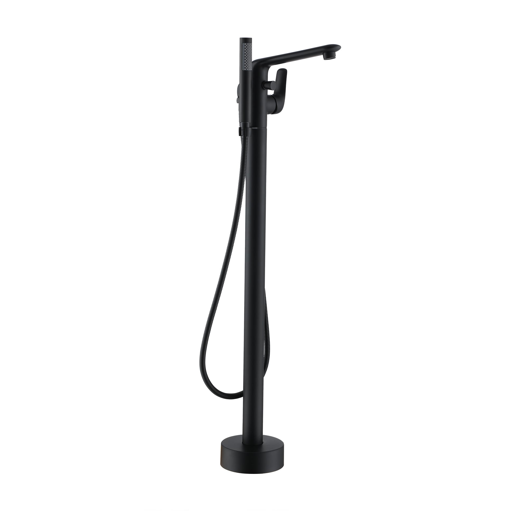 CASAINC KCLT0054-MB Matte Black 1-handle Freestanding Swivel Bathtub Faucet with Hand Shower ( Valve Included )