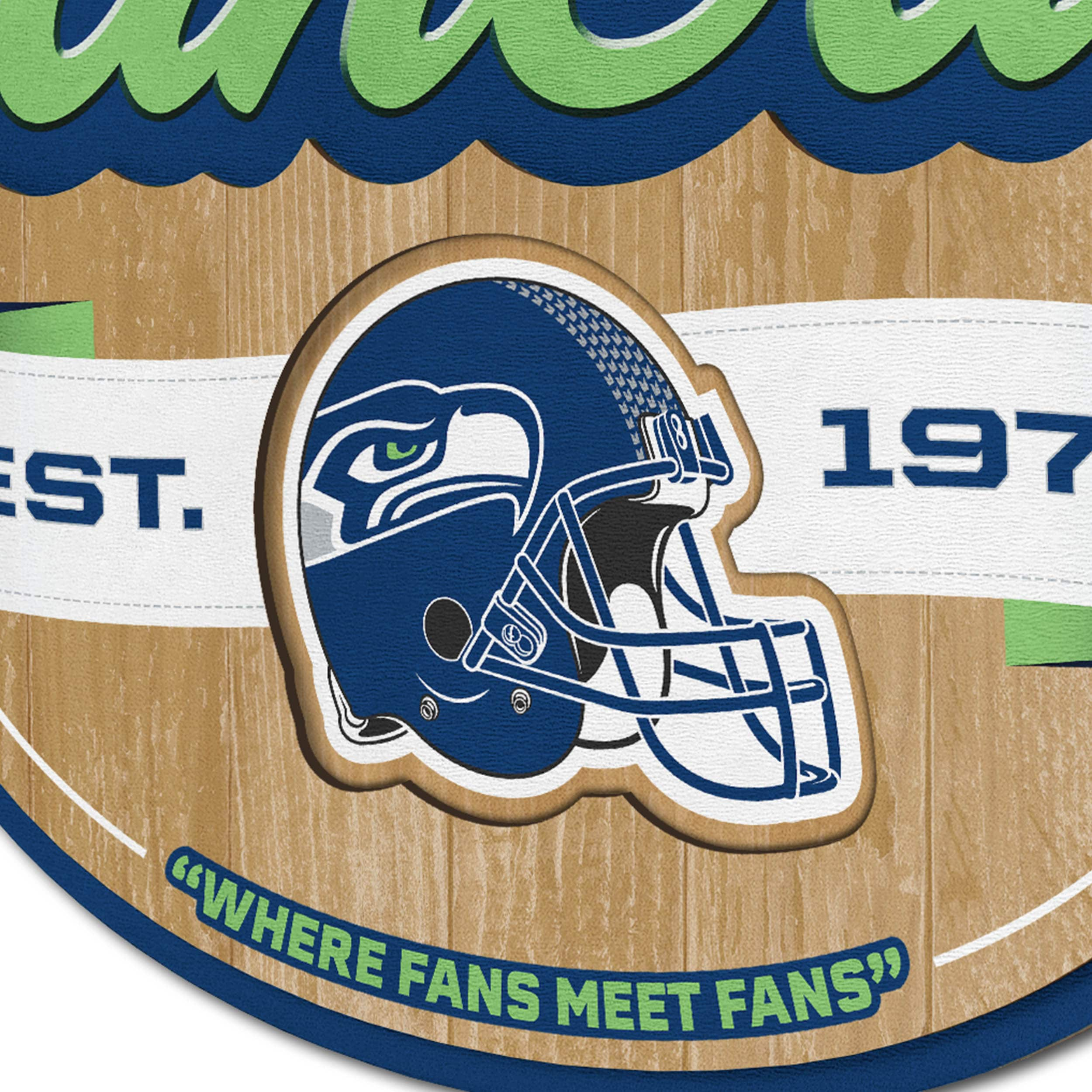 : FANMATS NFL - Seattle Seahawks Heavy Duty Aluminum Color Emblem  , Blue, 4 : Sports & Outdoors