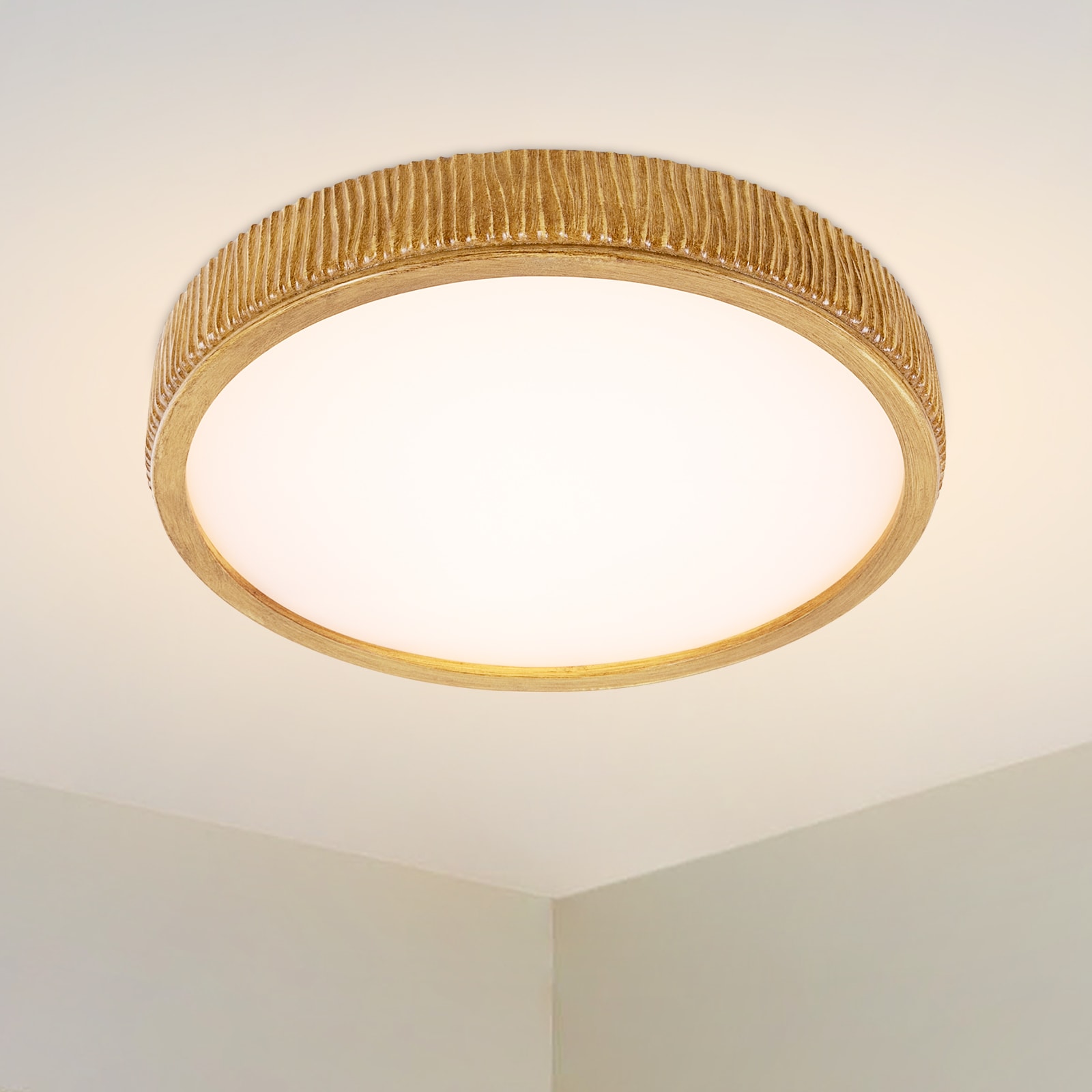 Oukaning JZUCK58TNSHCX 3-Color Change 1 -Light 20.5-in Multiple finishes Yellow Integrated LED Flush Mount Light