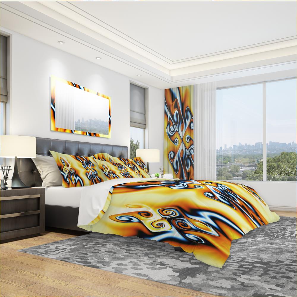 Designart BED3087-T 3 -Piece Yellow Twin Duvet cover Set