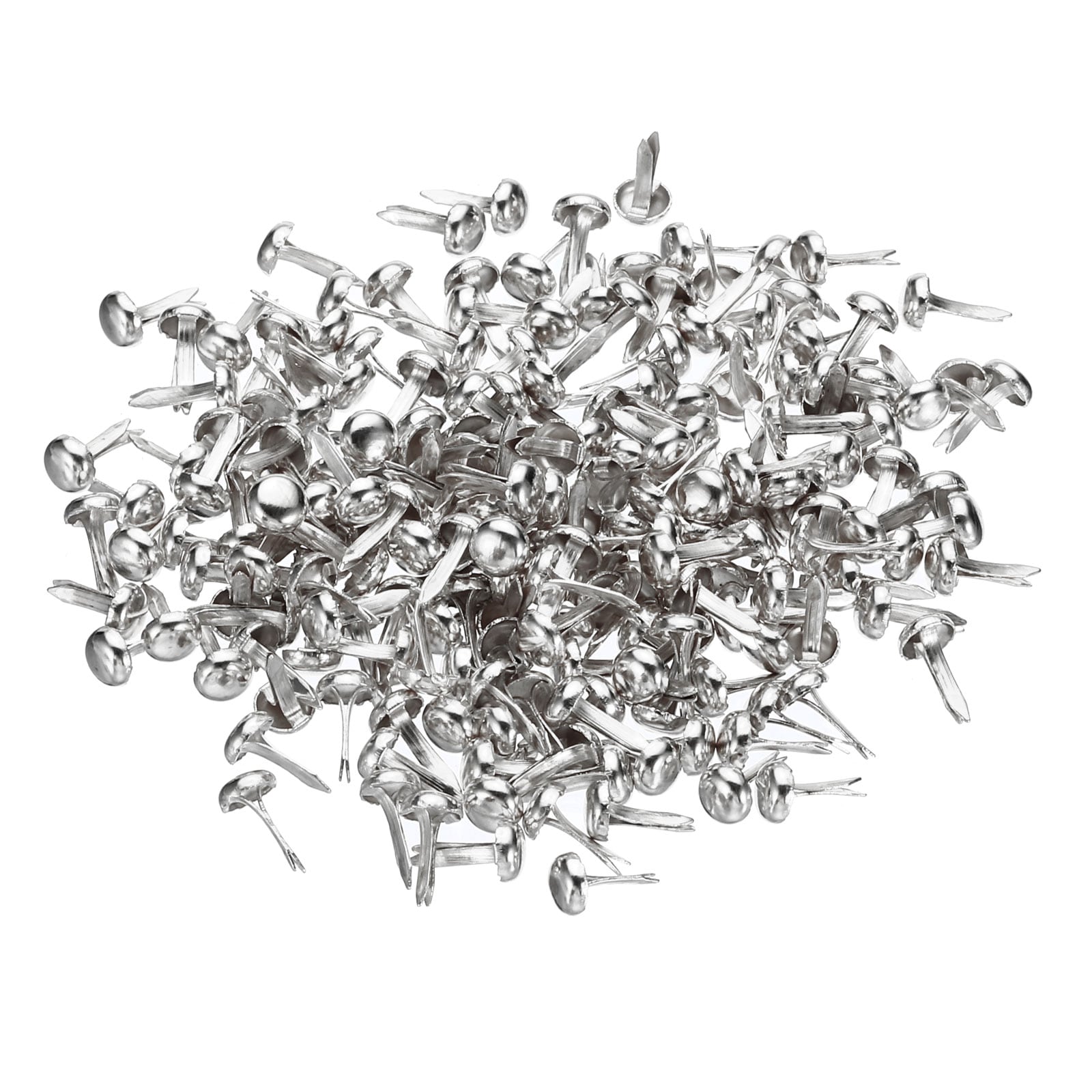 PATIKIL 4.5 x 8mm Mini Brads for Paper Crafts 200pcs Round Paper Fastener Metal for Art Crafting Projects and DIY Decorative ScrapbookingSilver
