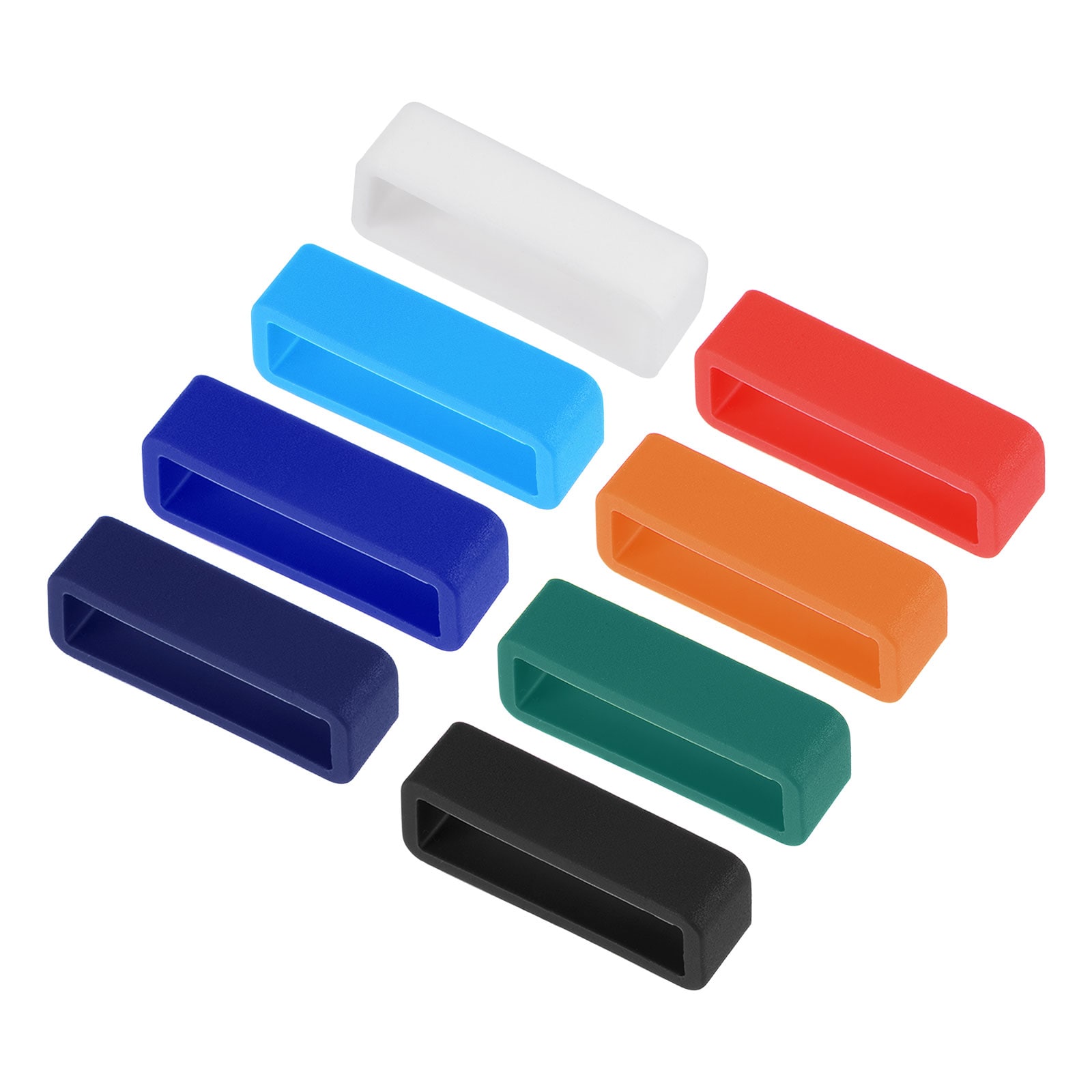 Unique Bargains Watch Band Strap Rubber Replacement Fastener Rings Silicone Watch Retainers for 24mm Width Watch Band Mix Color 8pcs #S25121601UX2582