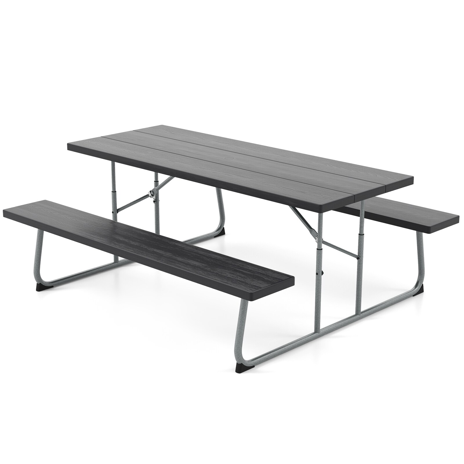 LIVIZA TDZ11267BK-X 72-in Black Plastic Rectangle Folding Picnic Table