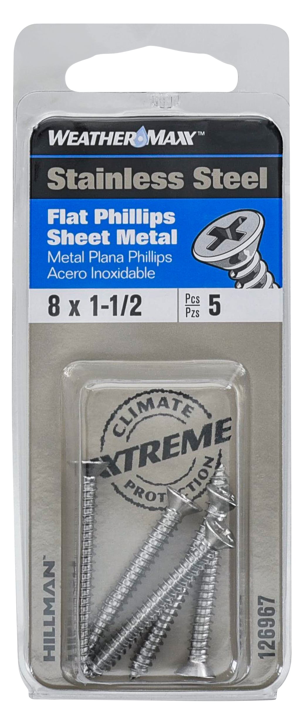 Hillman 126967 #8 x 1-1/2-in Phillips -Drive Standard Sheet Metal Screws 5 -Count