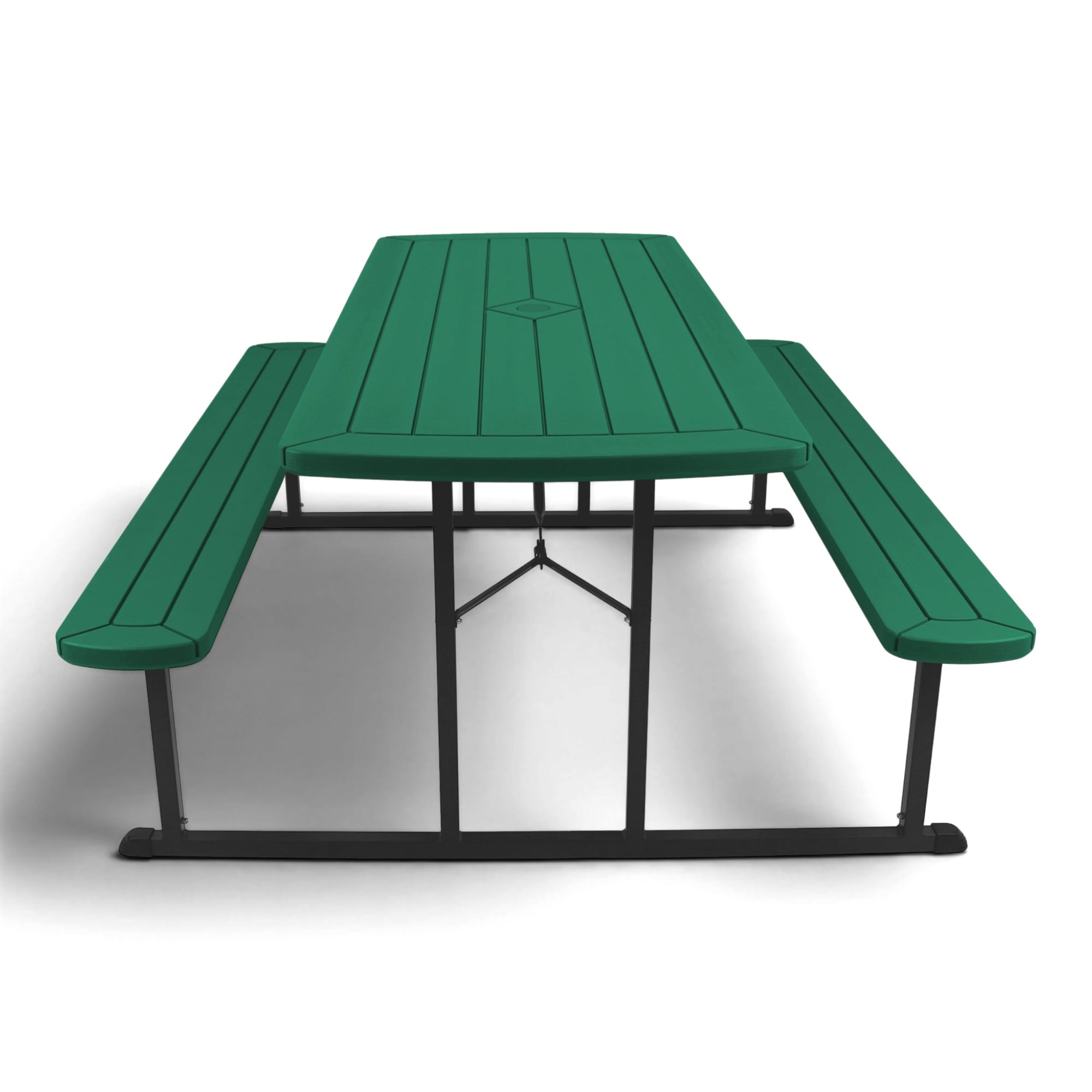 Hampden Furnishings 72-in Green Plastic Rectangle Folding Picnic Table