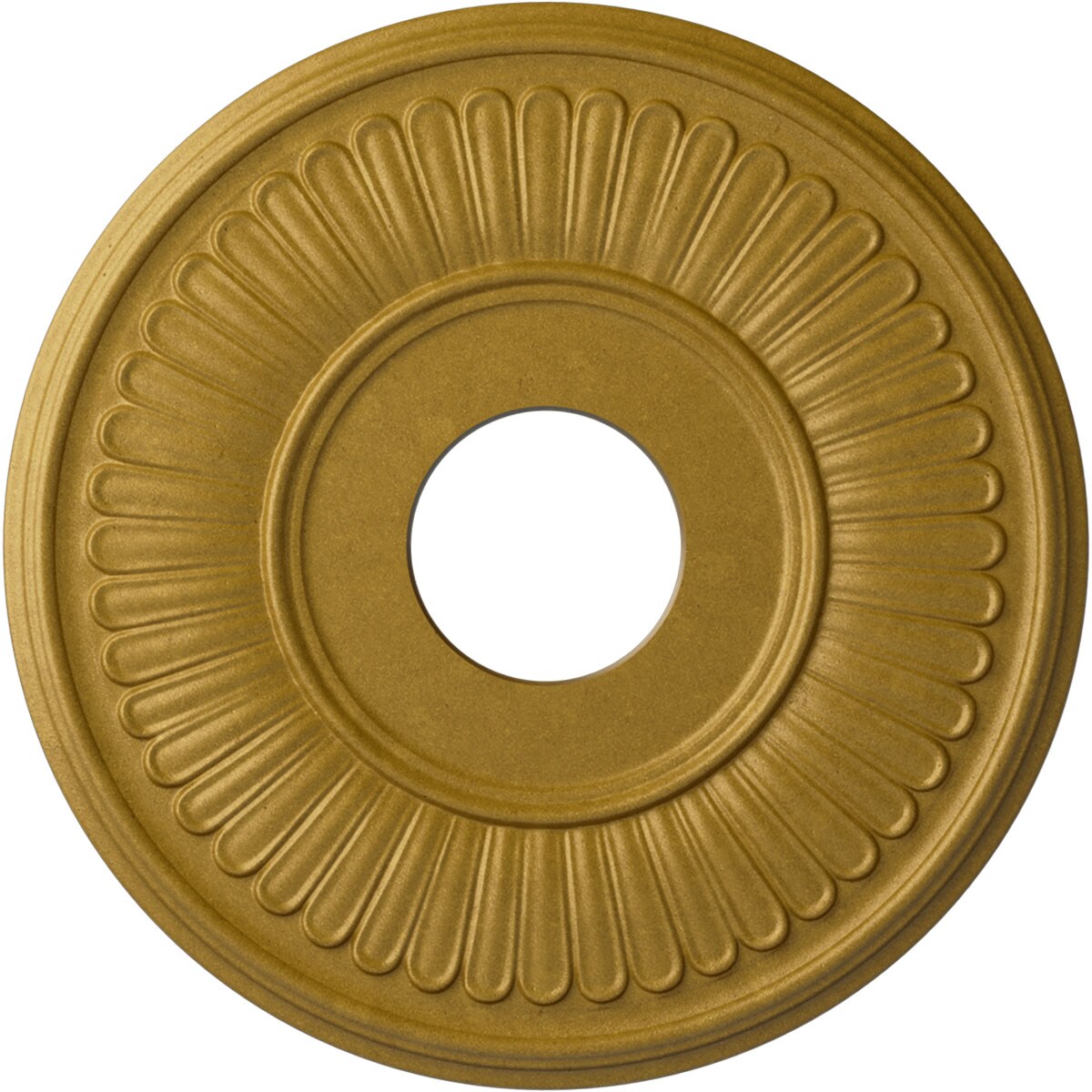 Ekena Millwork CM15BEPGS Berkshire 15.75-in W x 15.75-in L Painted Pharaohs Gold Polyurethane Whole Ceiling Medallion